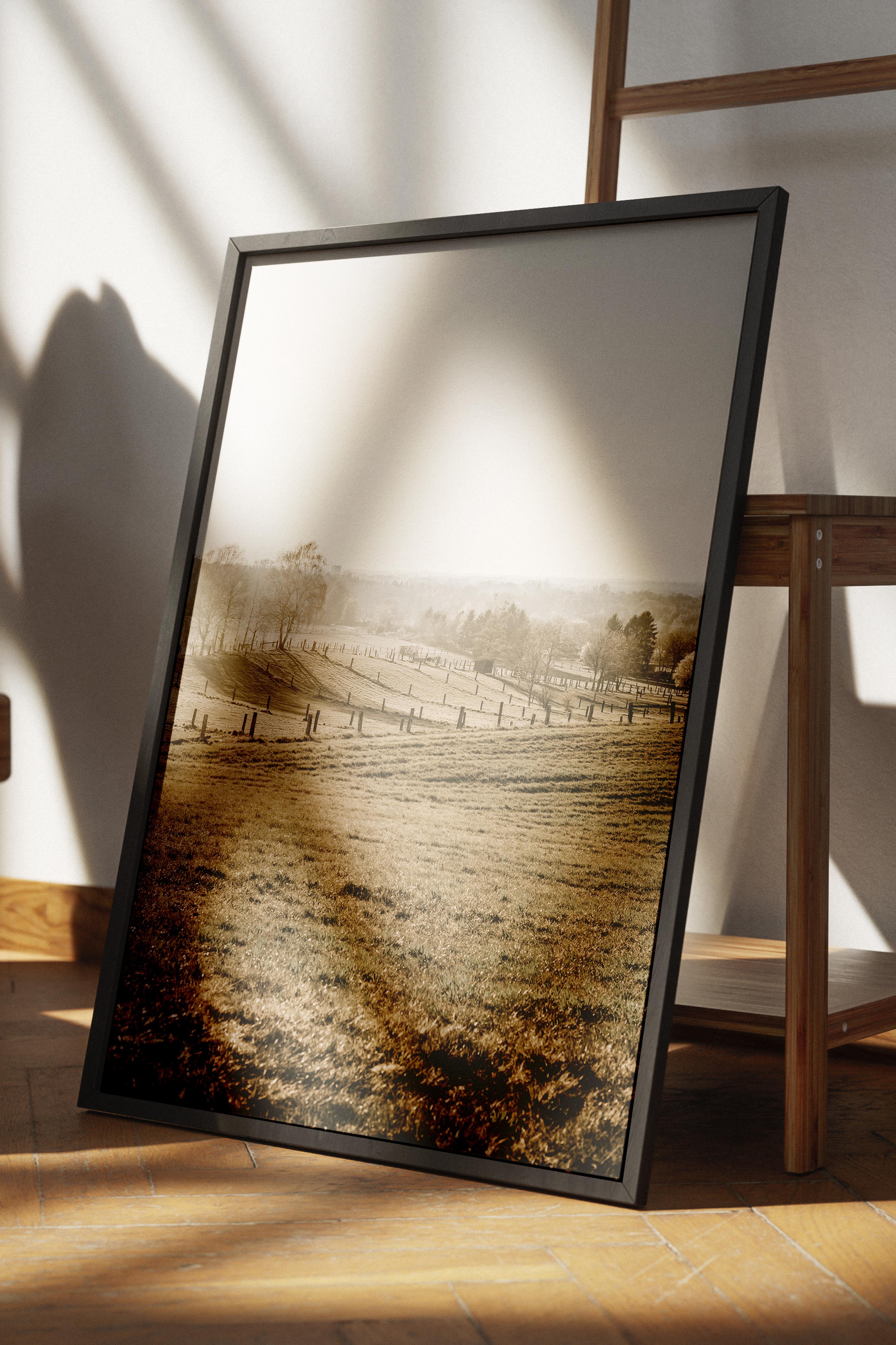 Rustic Çerçevesiz Poster, İskandinav Kahverengi Poster, NO:226 Kırsal Manzara Fotoğraf, Dikey