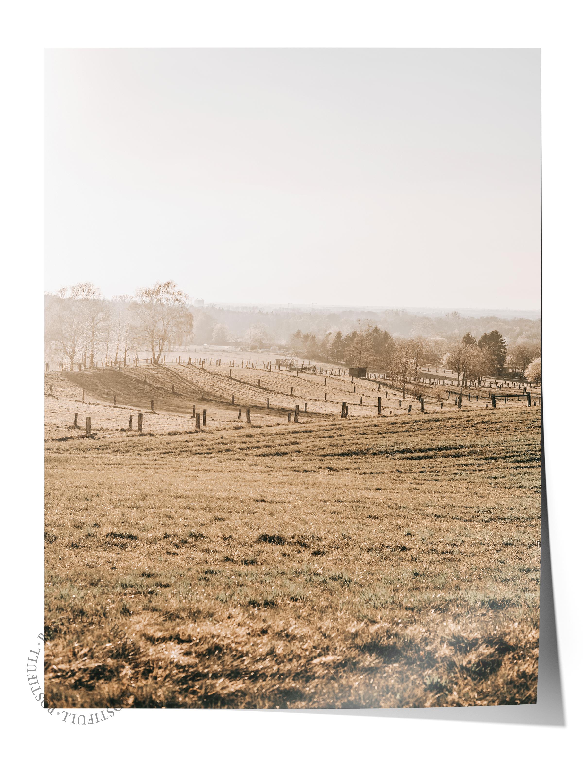 Rustic Çerçevesiz Poster, İskandinav Kahverengi Poster, NO:226 Kırsal Manzara Fotoğraf, Dikey