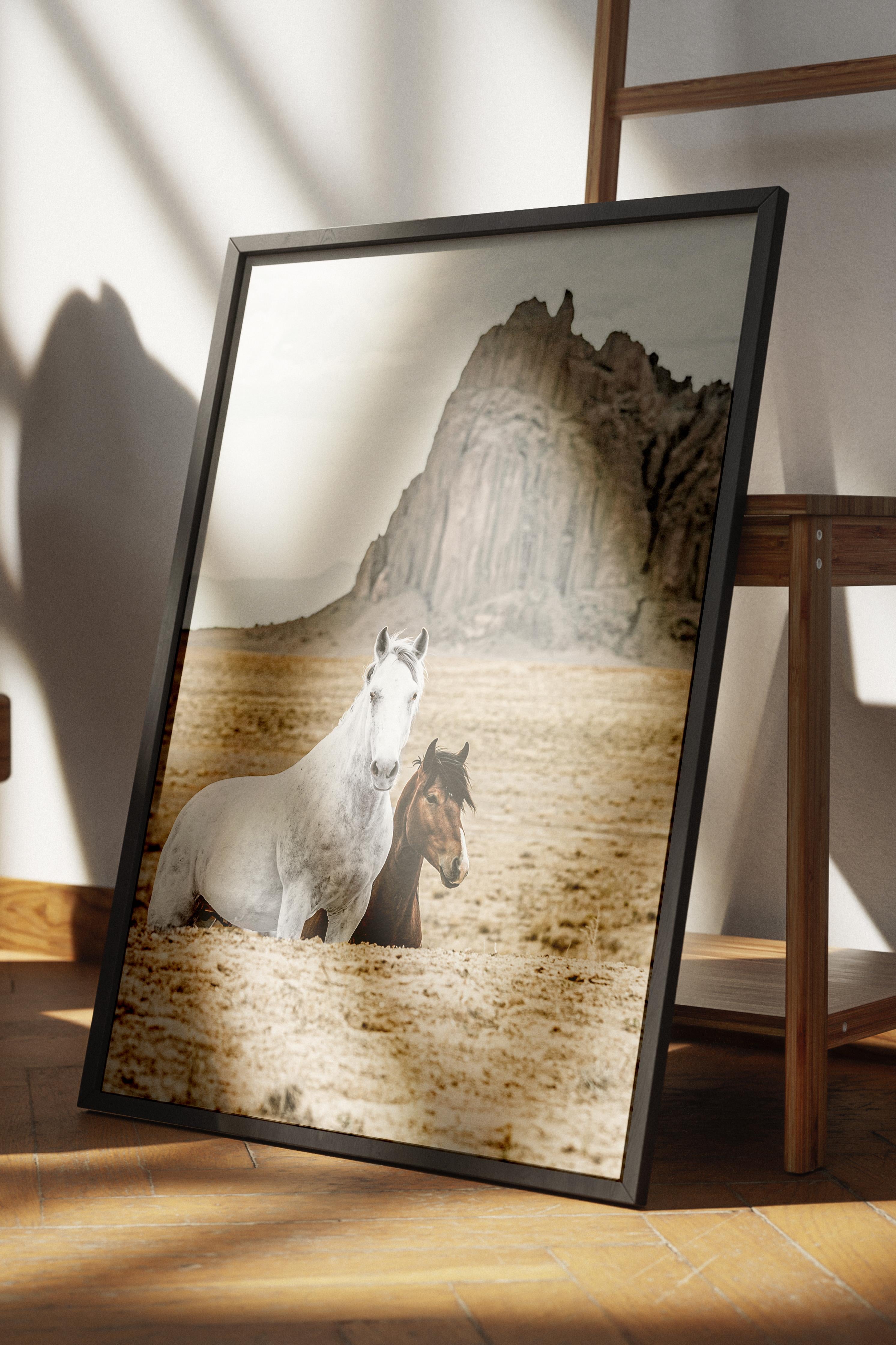 Rustic Çerçevesiz Poster, İskandinav Kahverengi Poster, NO:233 Lama ve Kayalık Fotoğraf, Dikey