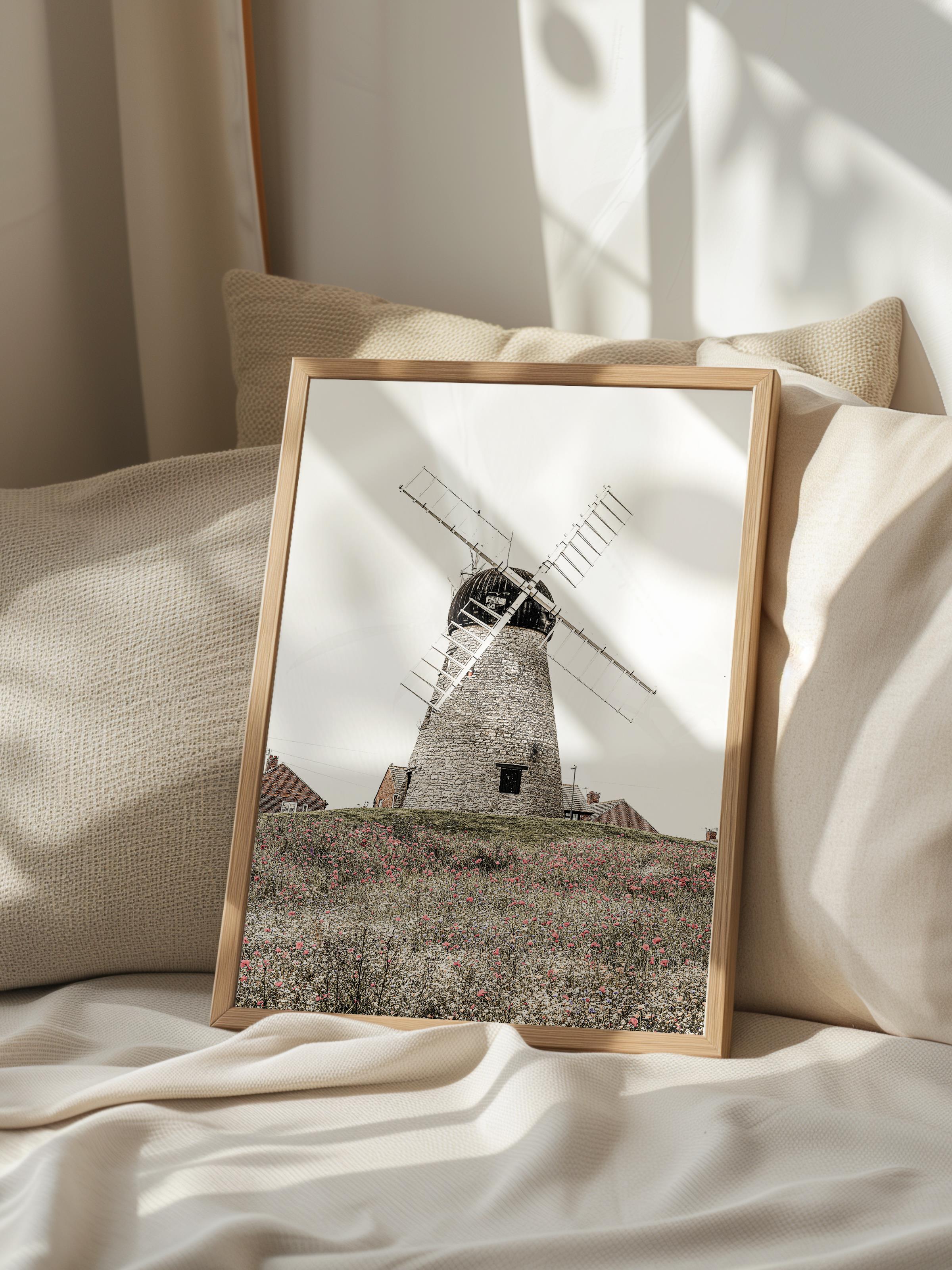 Rustic Çerçevesiz Poster, İskandinav Kahverengi Poster, NO:234 Değirmen Fotoğraf, Dikey