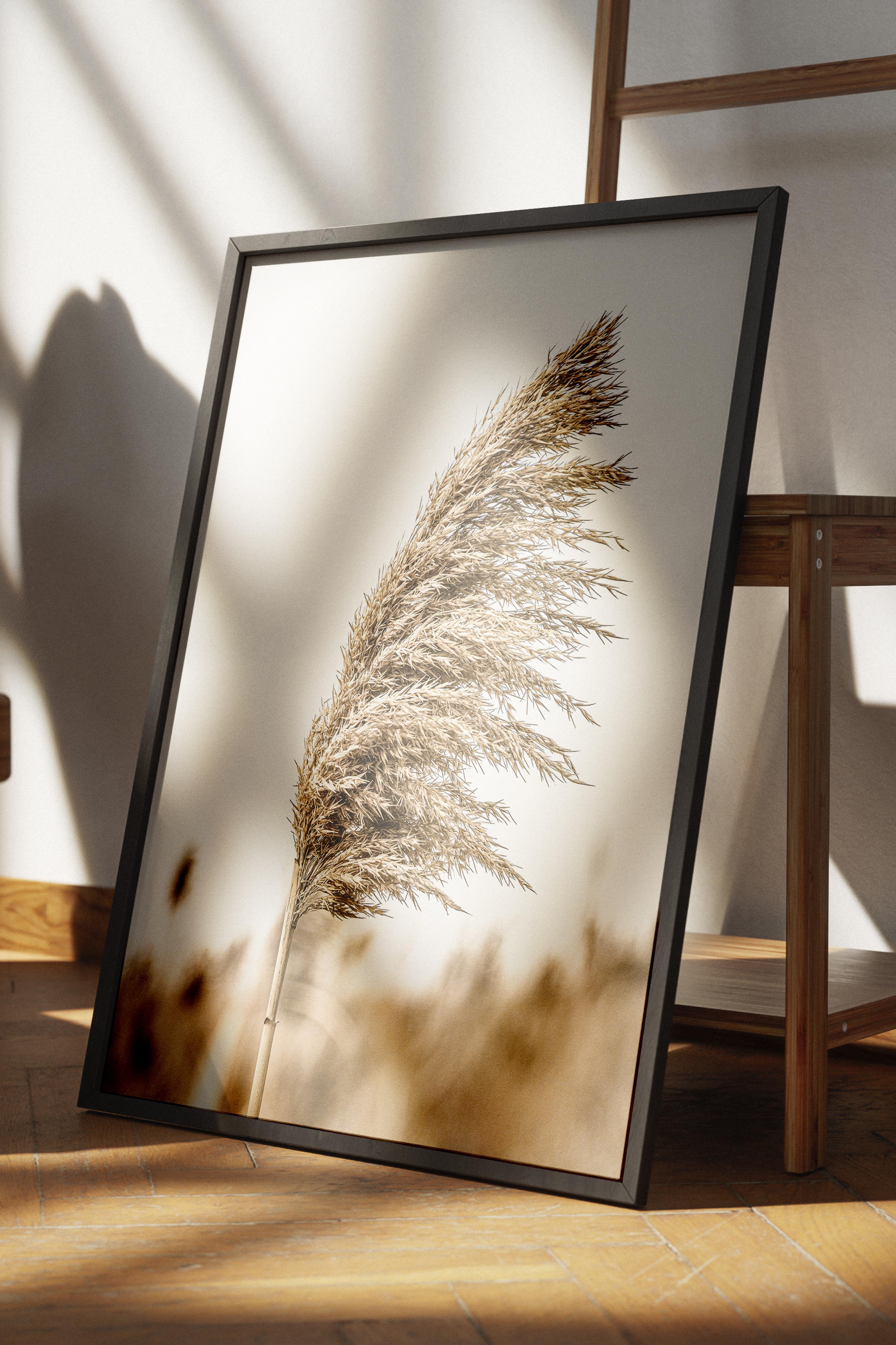 Rustic Çerçevesiz Poster, İskandinav Kahverengi Poster, NO:235 Kamış Fotoğraf, Dikey