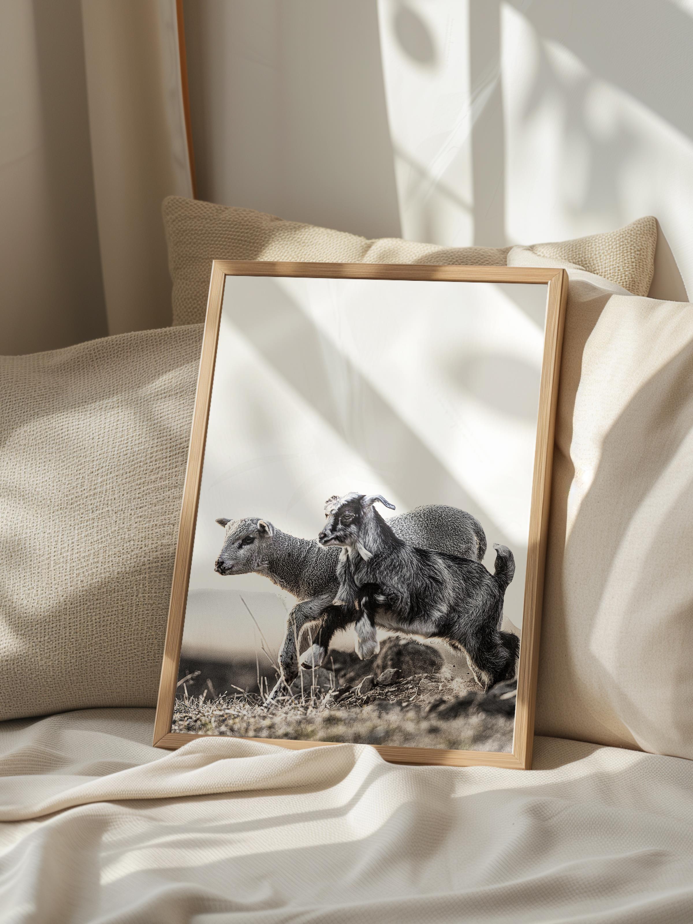 Rustic Çerçevesiz Poster, İskandinav Kahverengi Poster, NO:239 İnekler Fotoğraf, Dikey