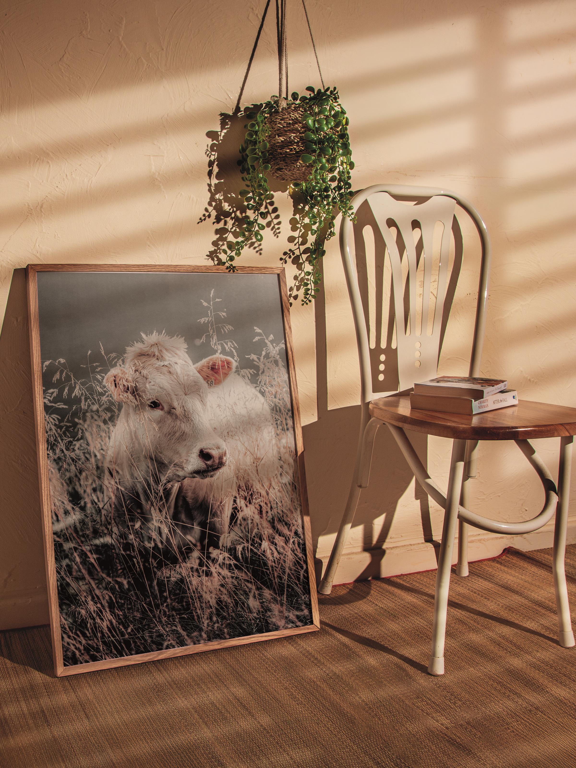 Rustic Çerçevesiz Poster, İskandinav Kahverengi Poster, NO:244 Koyun Fotoğraf, Dikey
