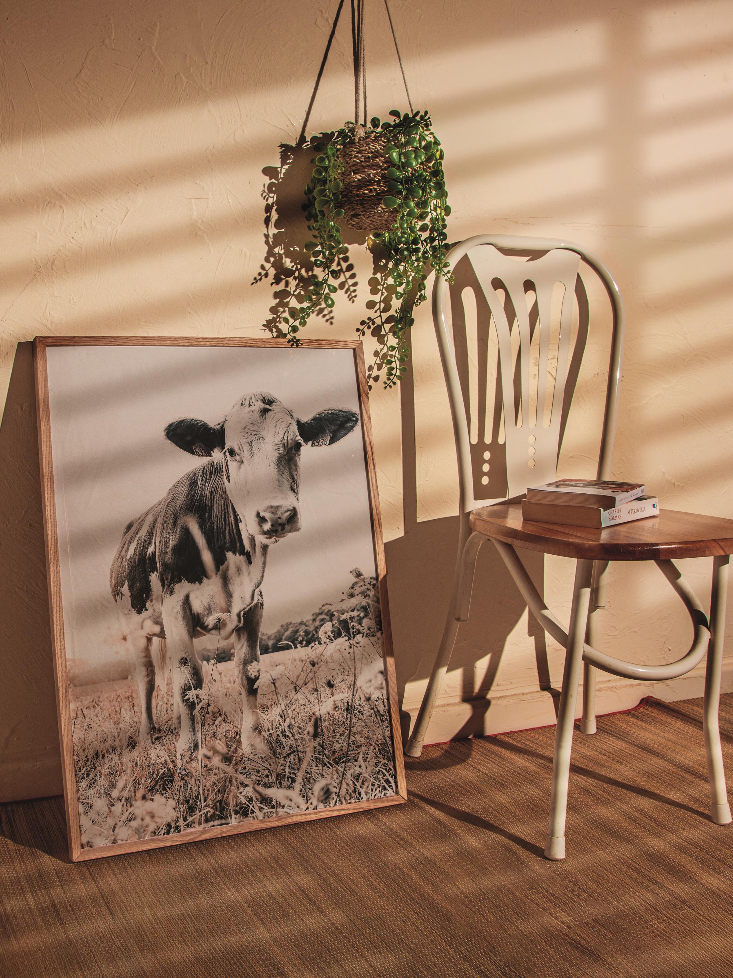 Rustic Çerçevesiz Poster, İskandinav Kahverengi Poster, NO:245 Dana Fotoğraf, Dikey