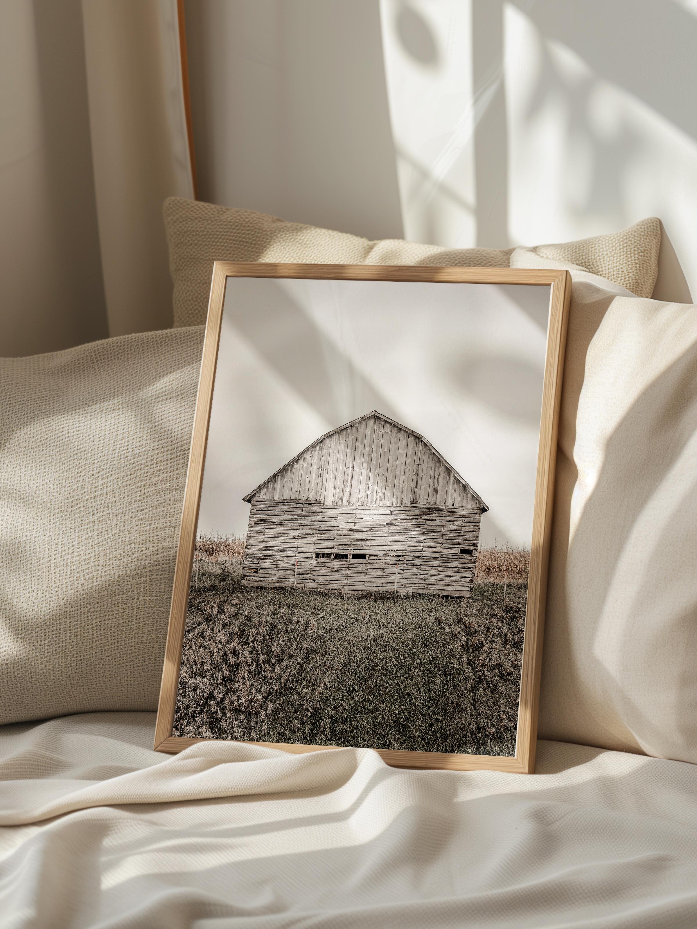 Rustic Çerçevesiz Poster, İskandinav Kahverengi Poster, NO:250 Ahır Fotoğraf, Dikey