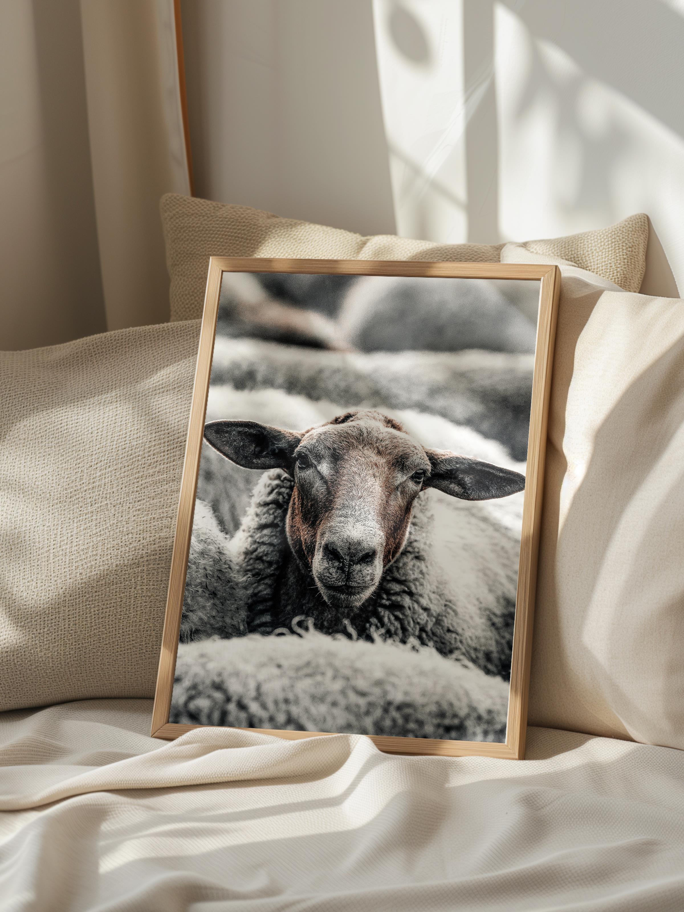 Rustic Çerçevesiz Poster, İskandinav Kahverengi Poster, NO:270 Keçi Fotoğraf, Dikey
