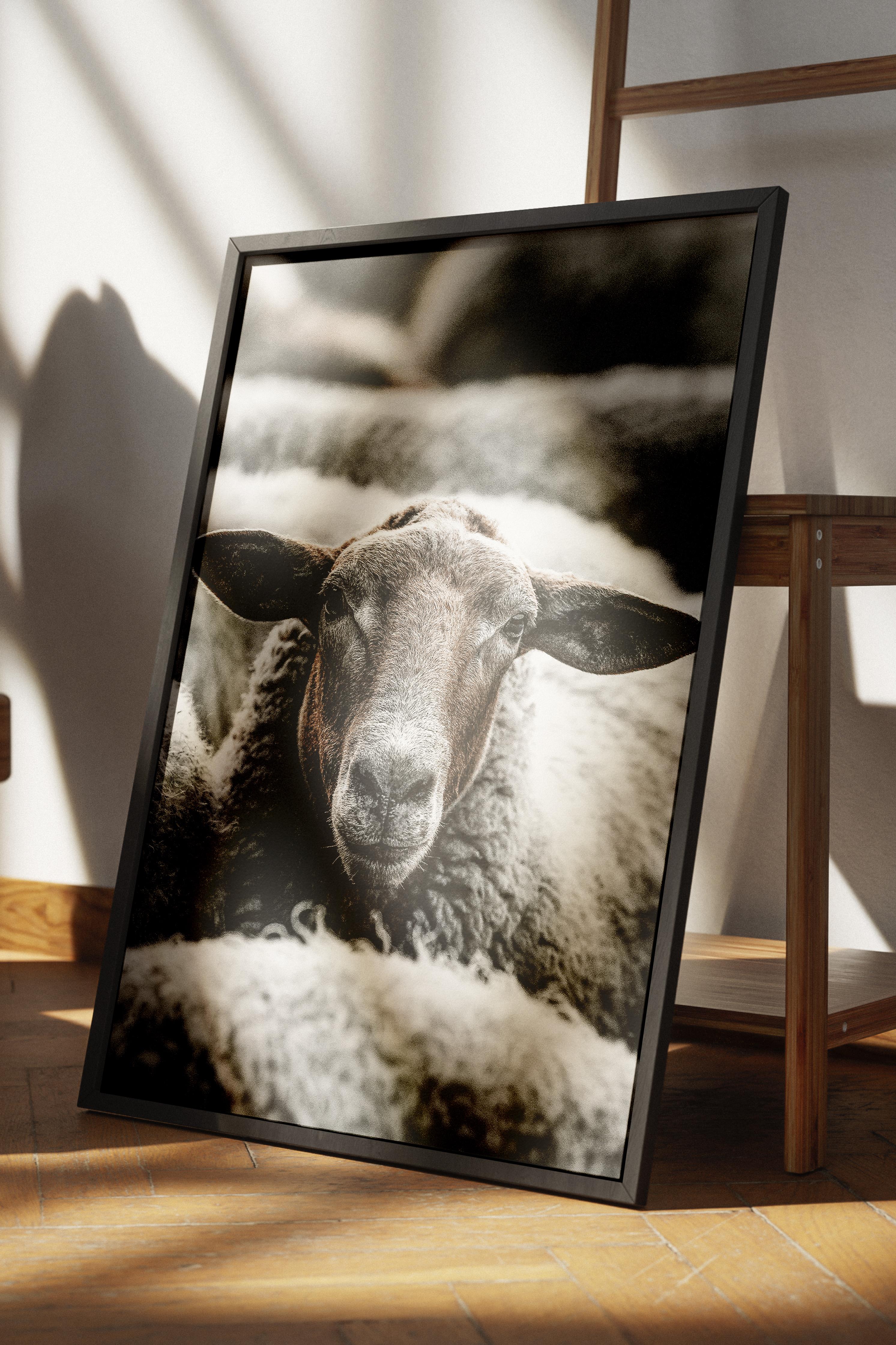 Rustic Çerçevesiz Poster, İskandinav Kahverengi Poster, NO:270 Keçi Fotoğraf, Dikey