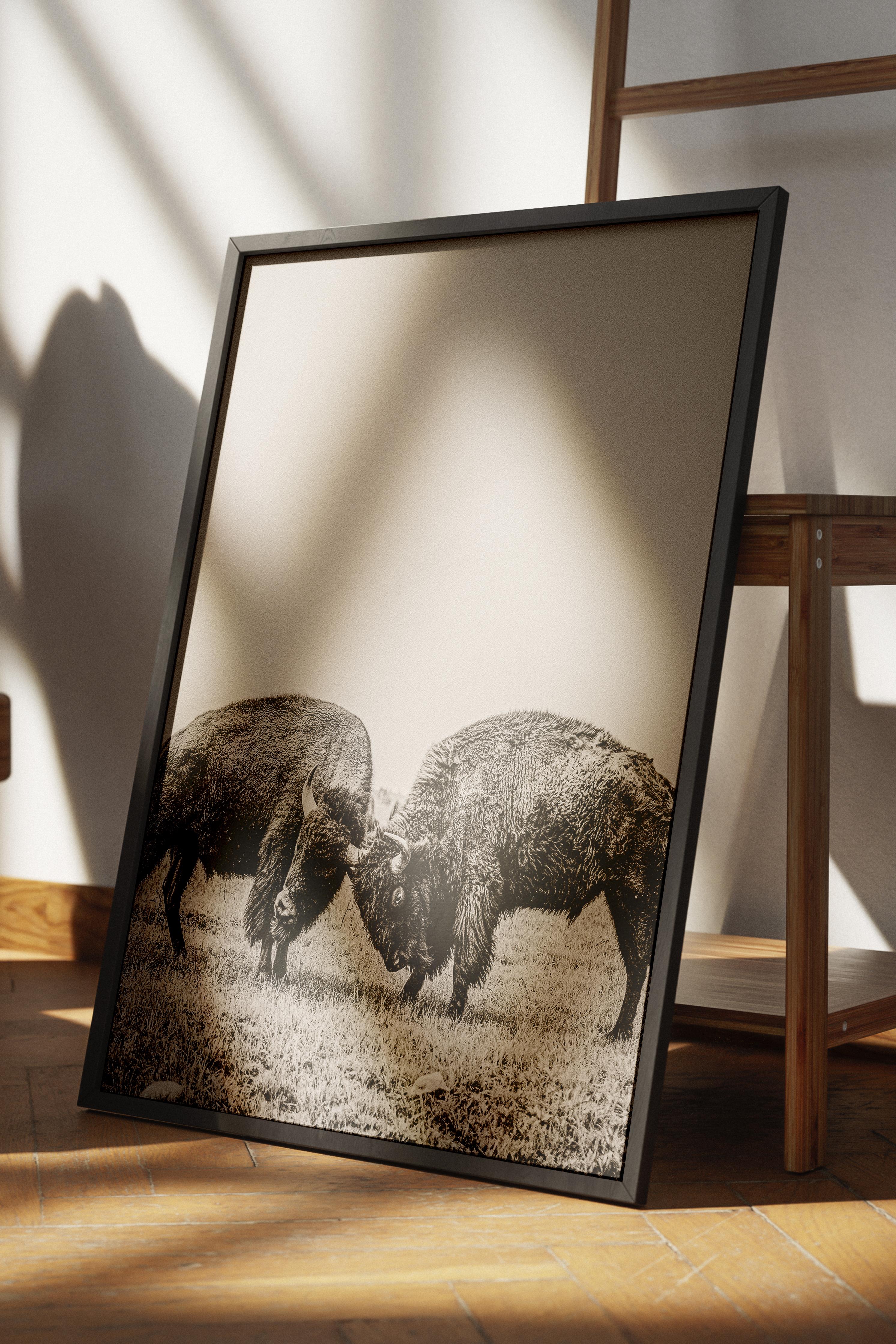 Rustic Çerçevesiz Poster, İskandinav Kahverengi Poster, NO:273 Domuzlar Fotoğraf, Dikey