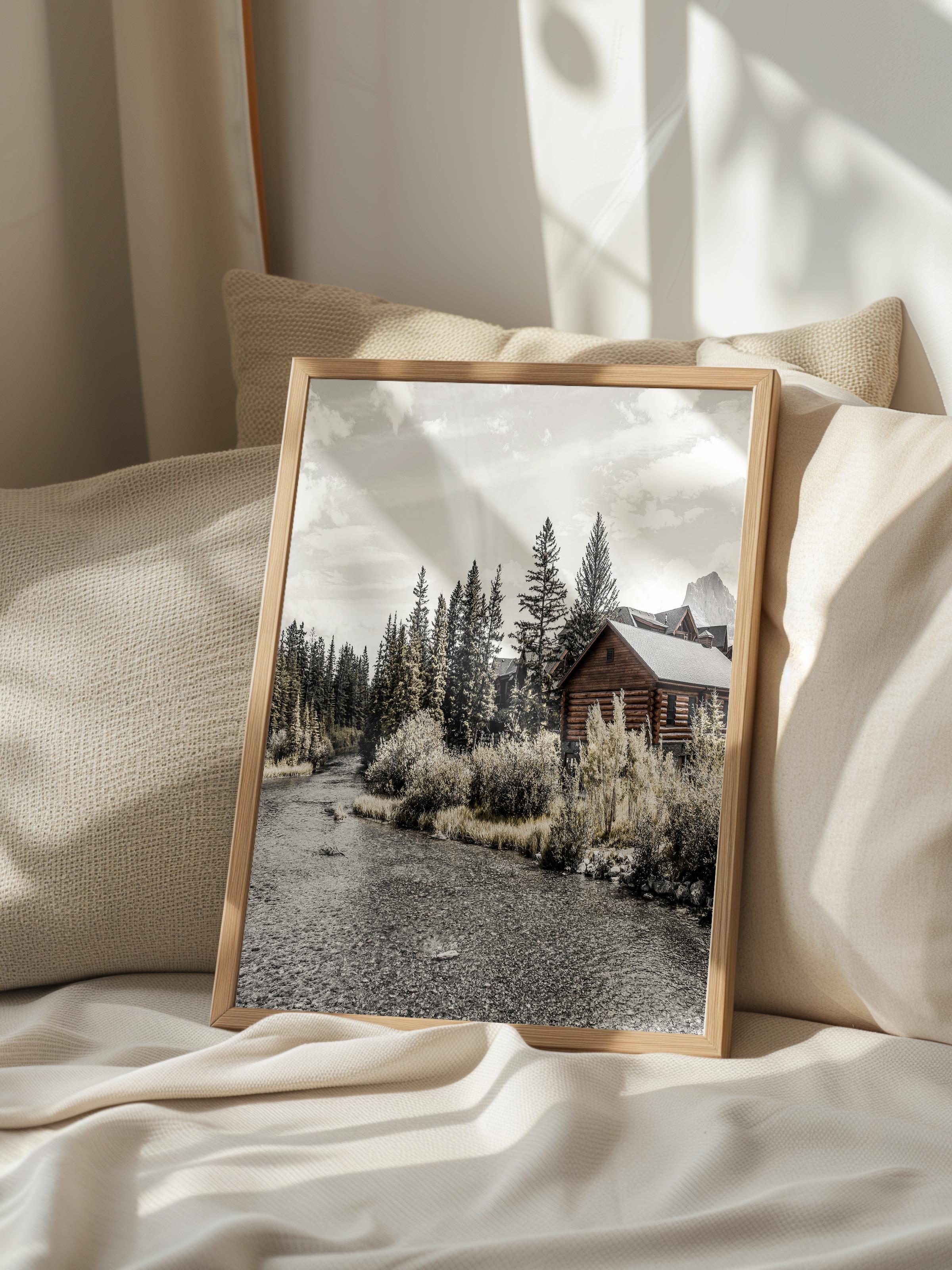 Rustic Çerçevesiz Poster, İskandinav Kahverengi Poster, NO:323 Orman Yolu Fotoğraf, Dikey