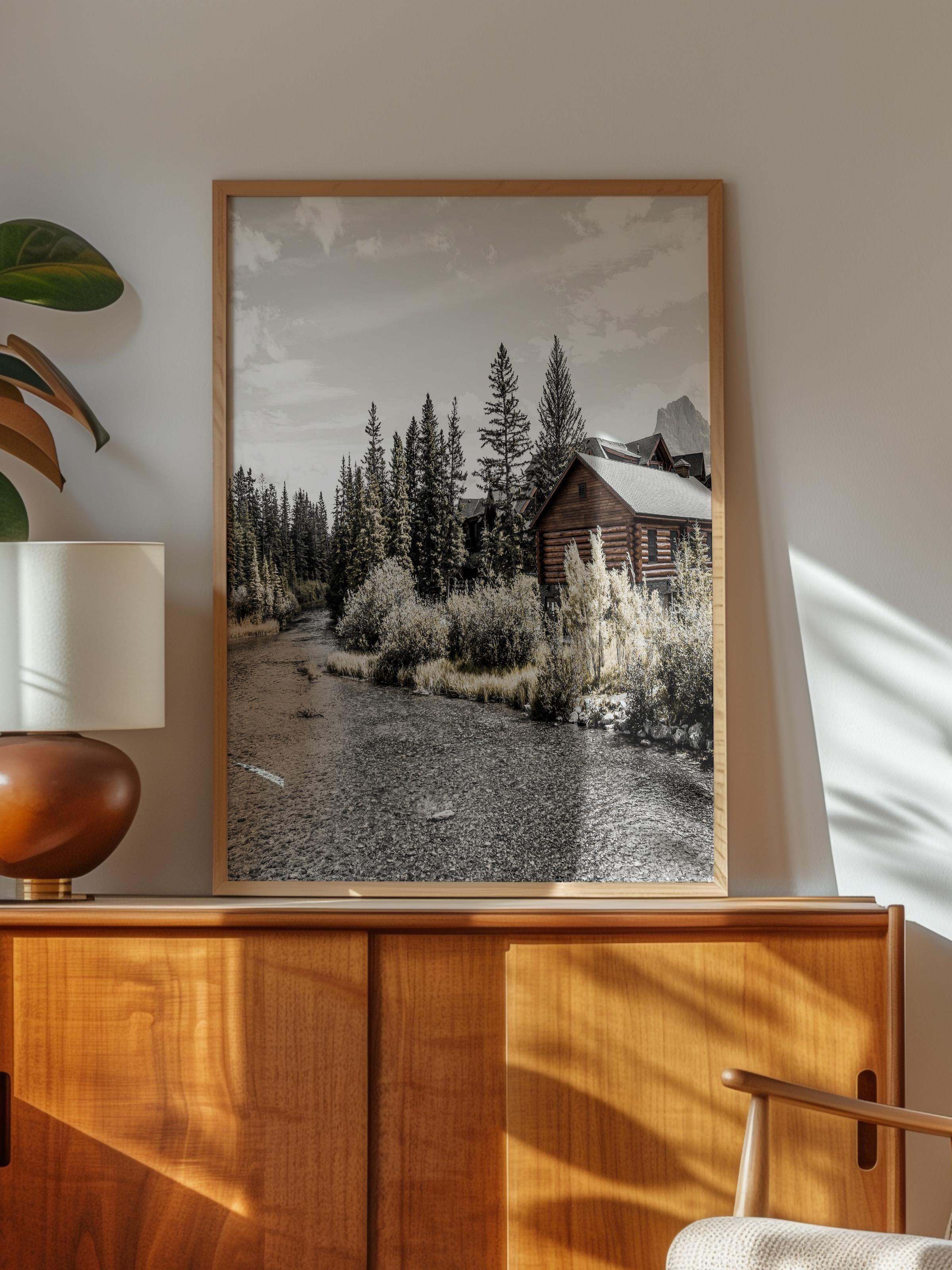 Rustic Çerçevesiz Poster, İskandinav Kahverengi Poster, NO:323 Orman Yolu Fotoğraf, Dikey