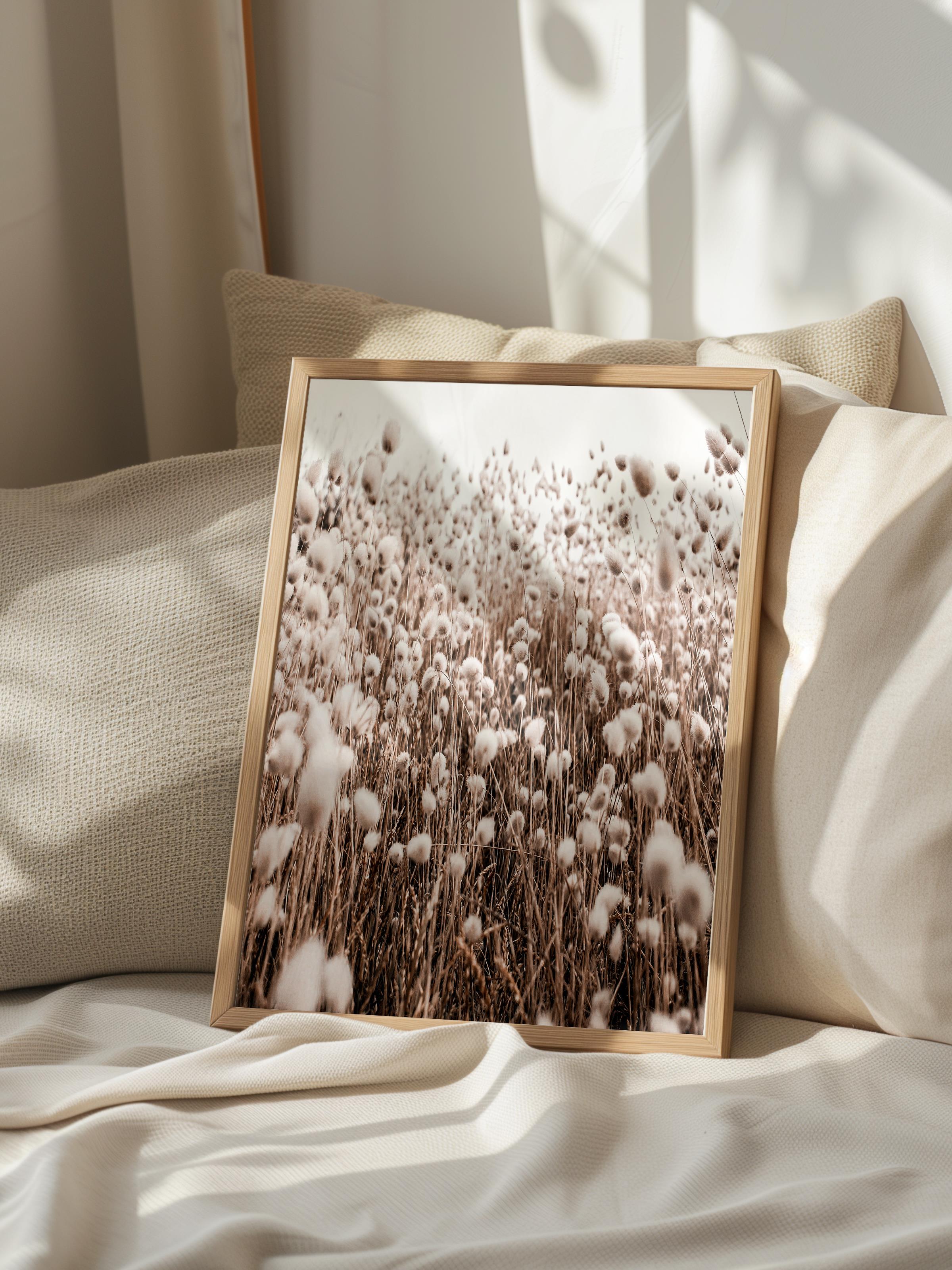 Rustic Çerçevesiz Poster, İskandinav Kahverengi Poster, NO:326 Buğday Tarlası Fotoğraf, Dikey