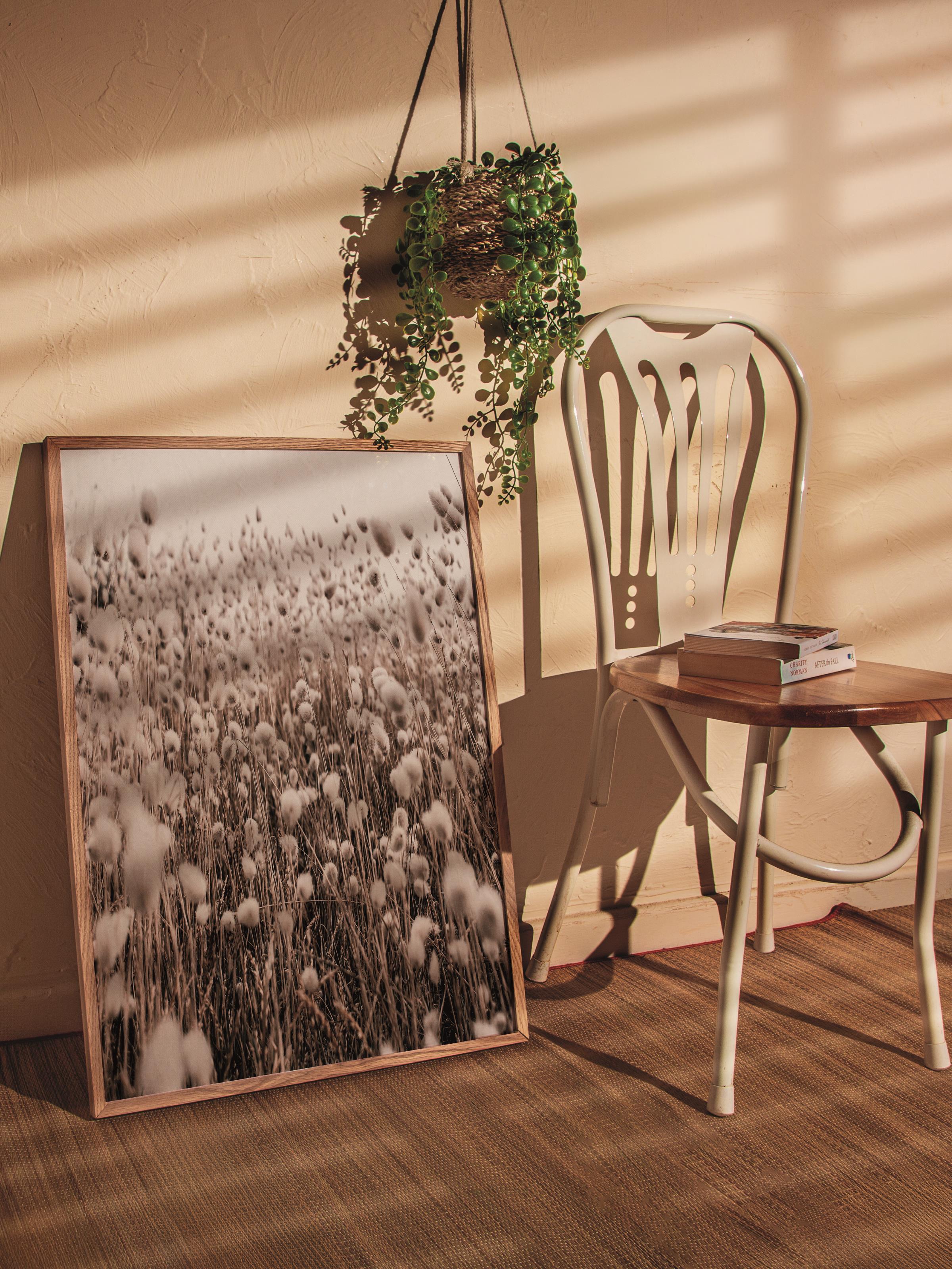 Rustic Çerçevesiz Poster, İskandinav Kahverengi Poster, NO:326 Buğday Tarlası Fotoğraf, Dikey