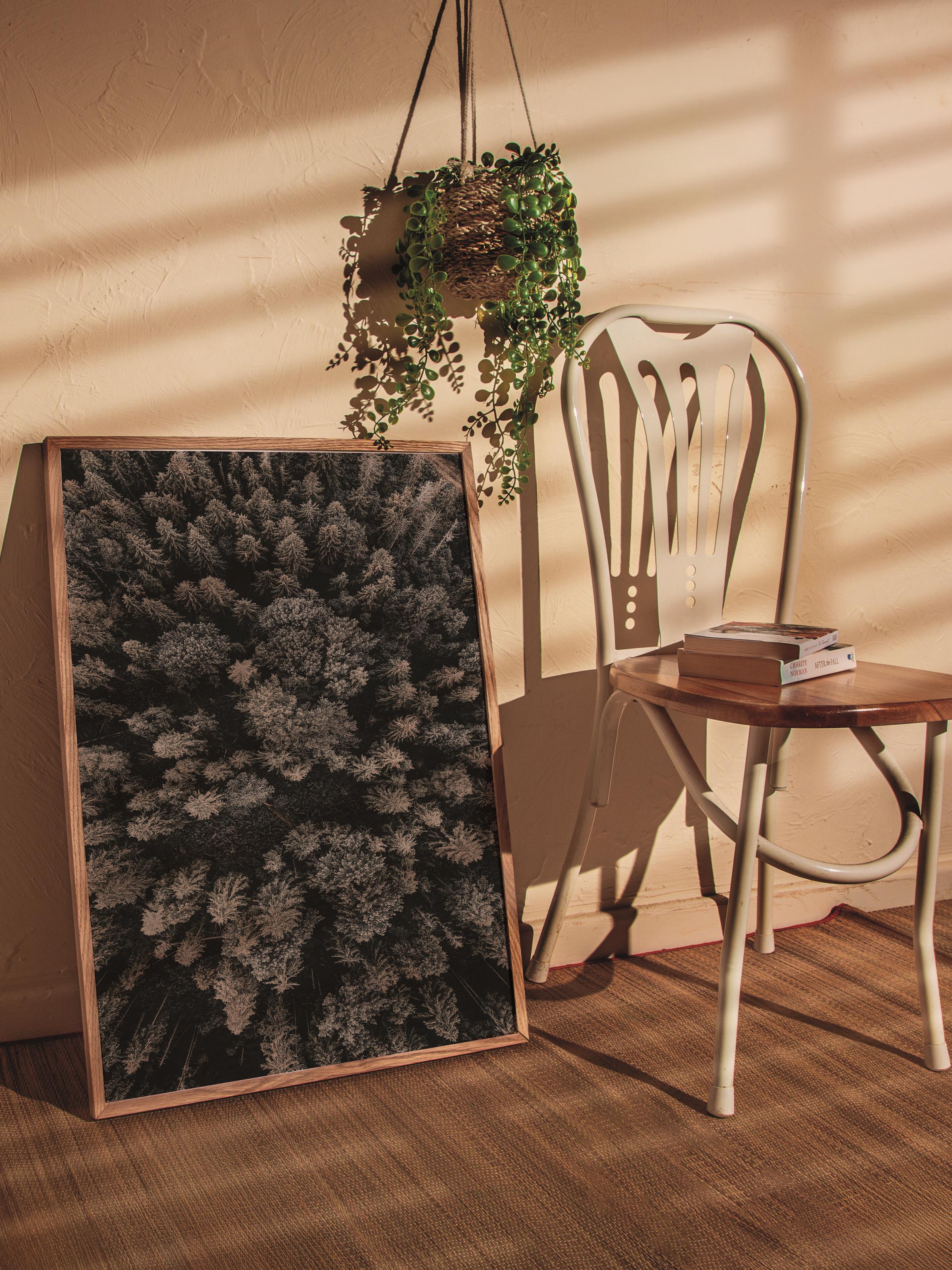 Rustic Çerçevesiz Poster, İskandinav Kahverengi Poster, NO:351 Otlar Fotoğraf, Dikey