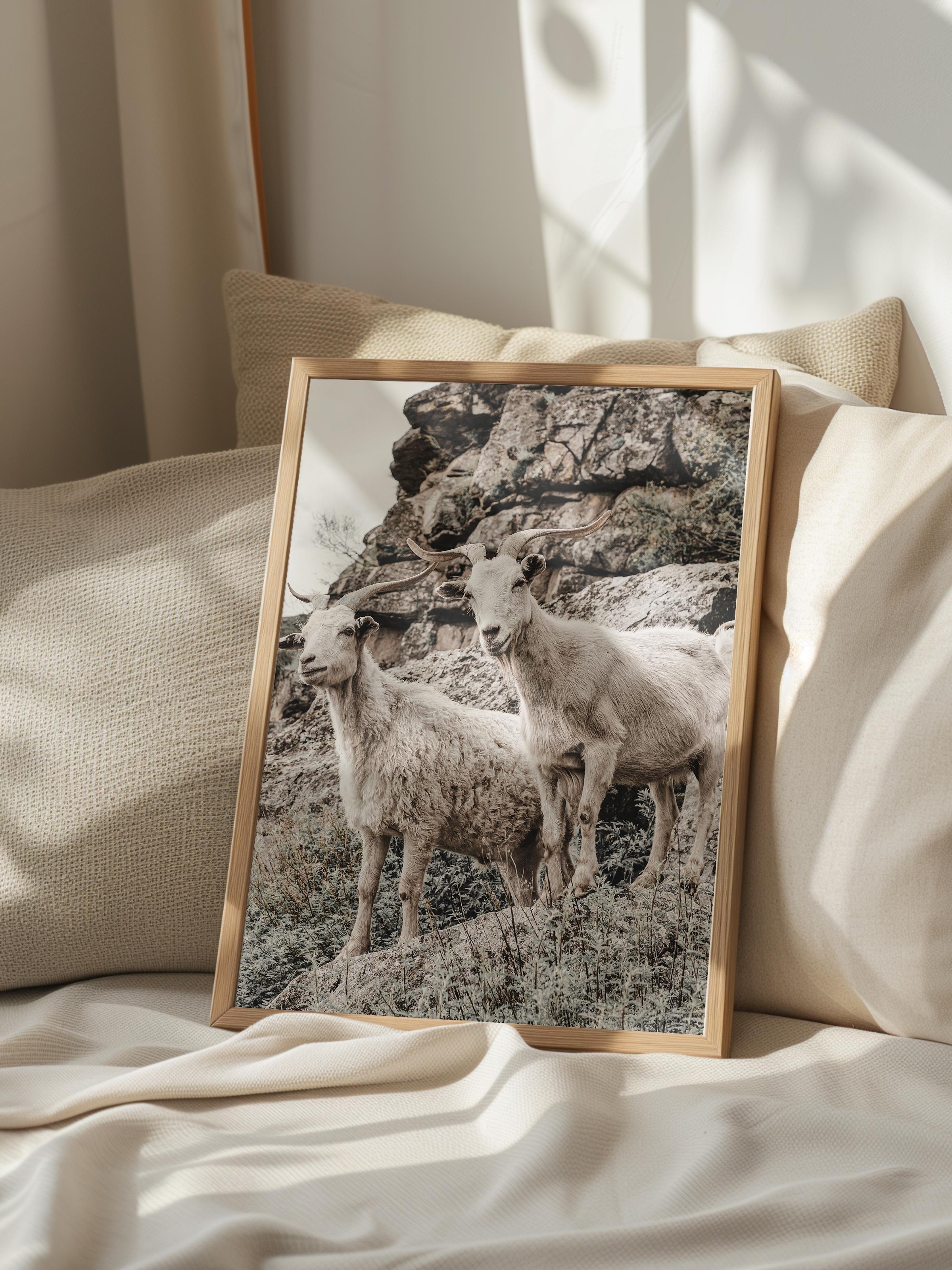 Rustic Çerçevesiz Poster, İskandinav Kahverengi Poster, NO:363 Geyik Fotoğraf, Dikey