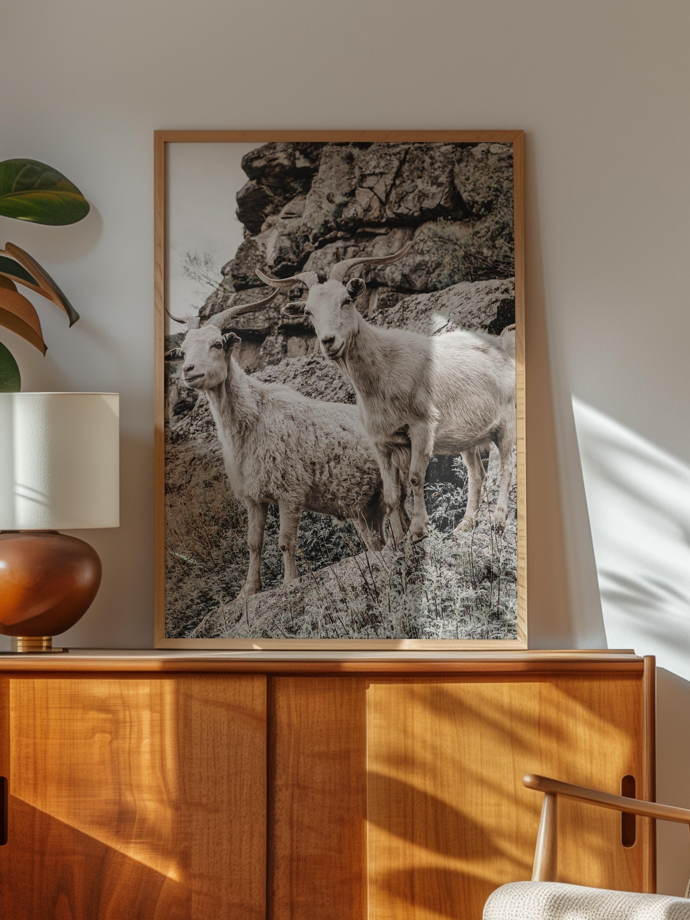 Rustic Çerçevesiz Poster, İskandinav Kahverengi Poster, NO:363 Geyik Fotoğraf, Dikey