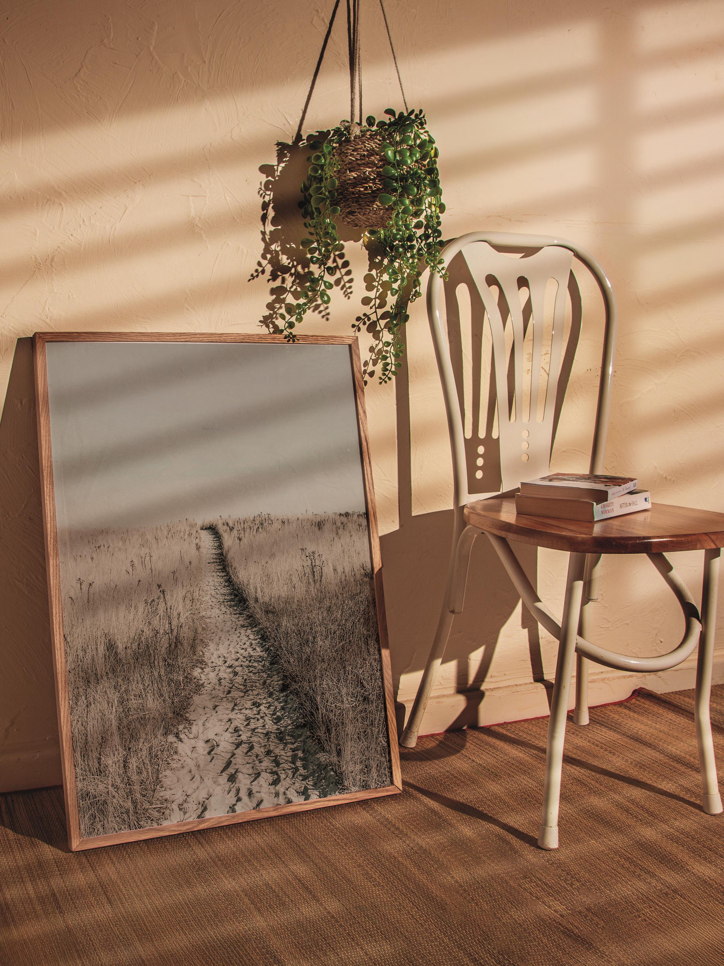 Rustic Çerçevesiz Poster, İskandinav Kahverengi Poster, NO:371 Yol Fotoğraf, Dikey