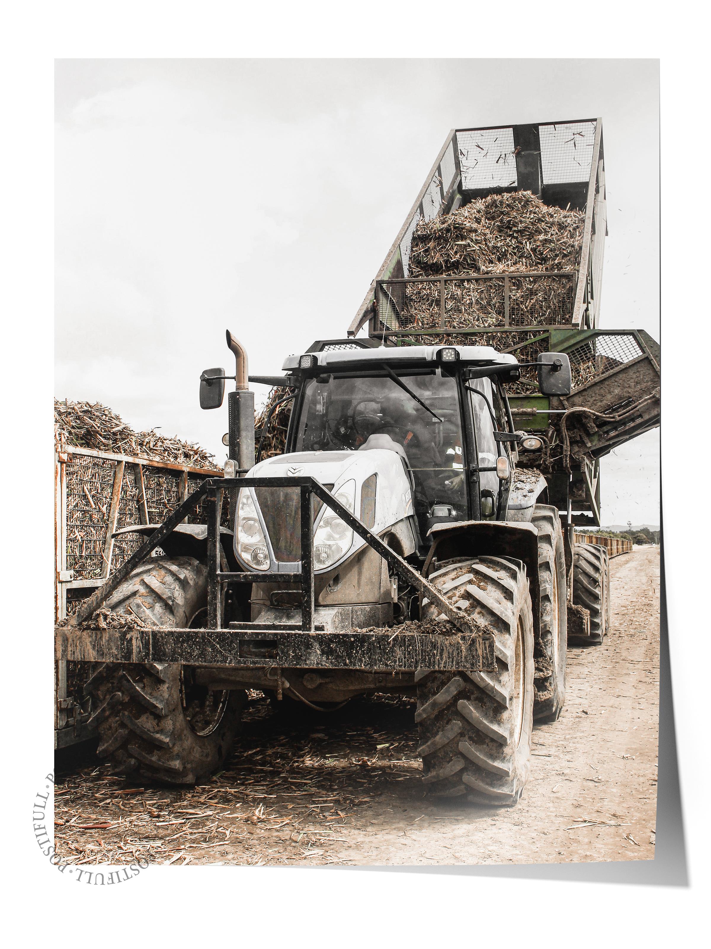 Rustic Çerçevesiz Poster, İskandinav Kahverengi Poster, NO:394 Traktör Fotoğraf