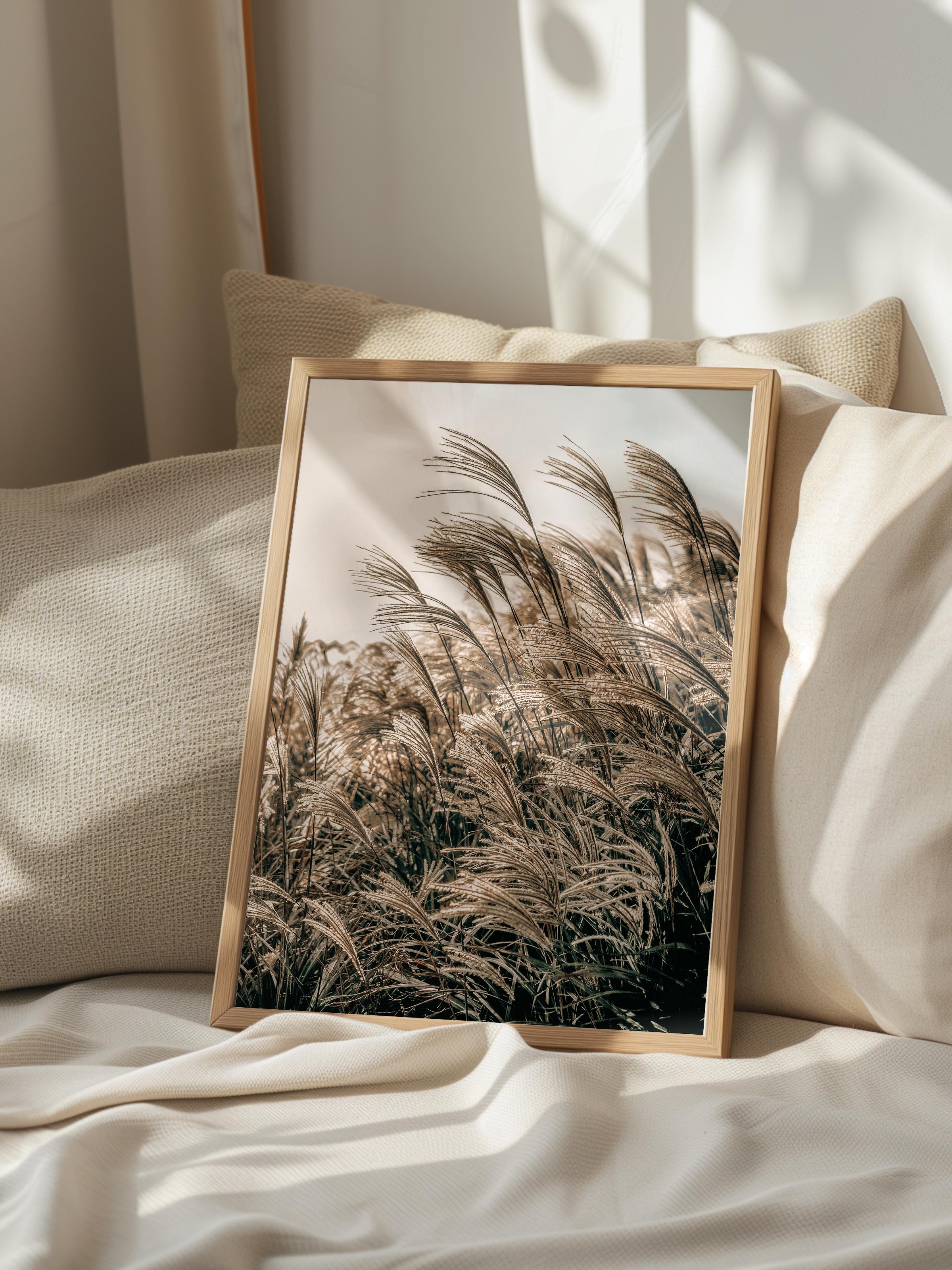 Rustic Çerçevesiz Poster, İskandinav Kahverengi Poster, NO:400 Sazlık Fotoğraf