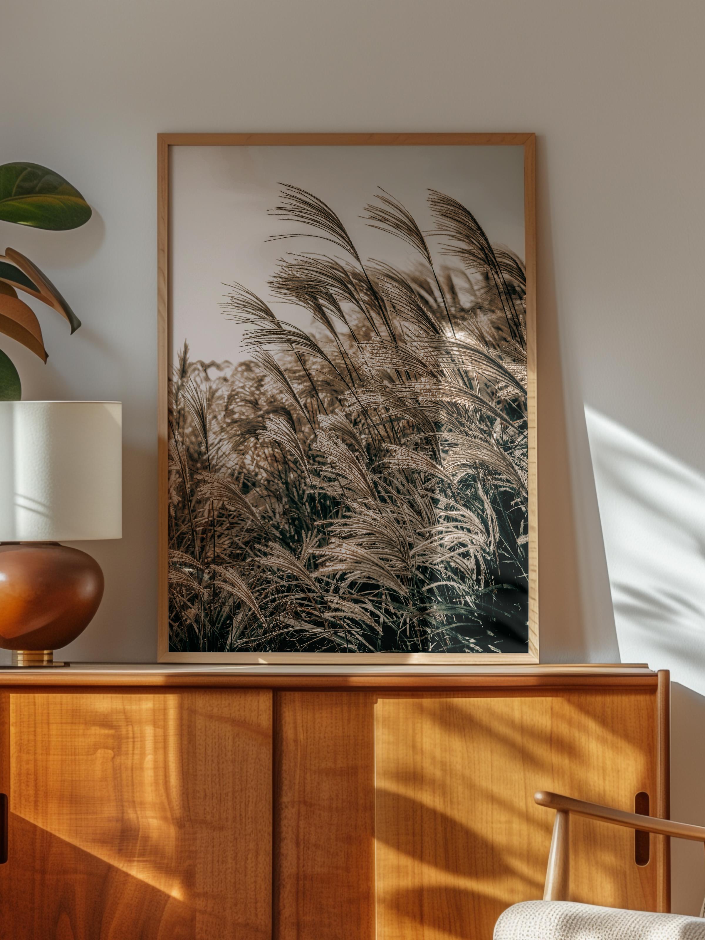 Rustic Çerçevesiz Poster, İskandinav Kahverengi Poster, NO:400 Sazlık Fotoğraf