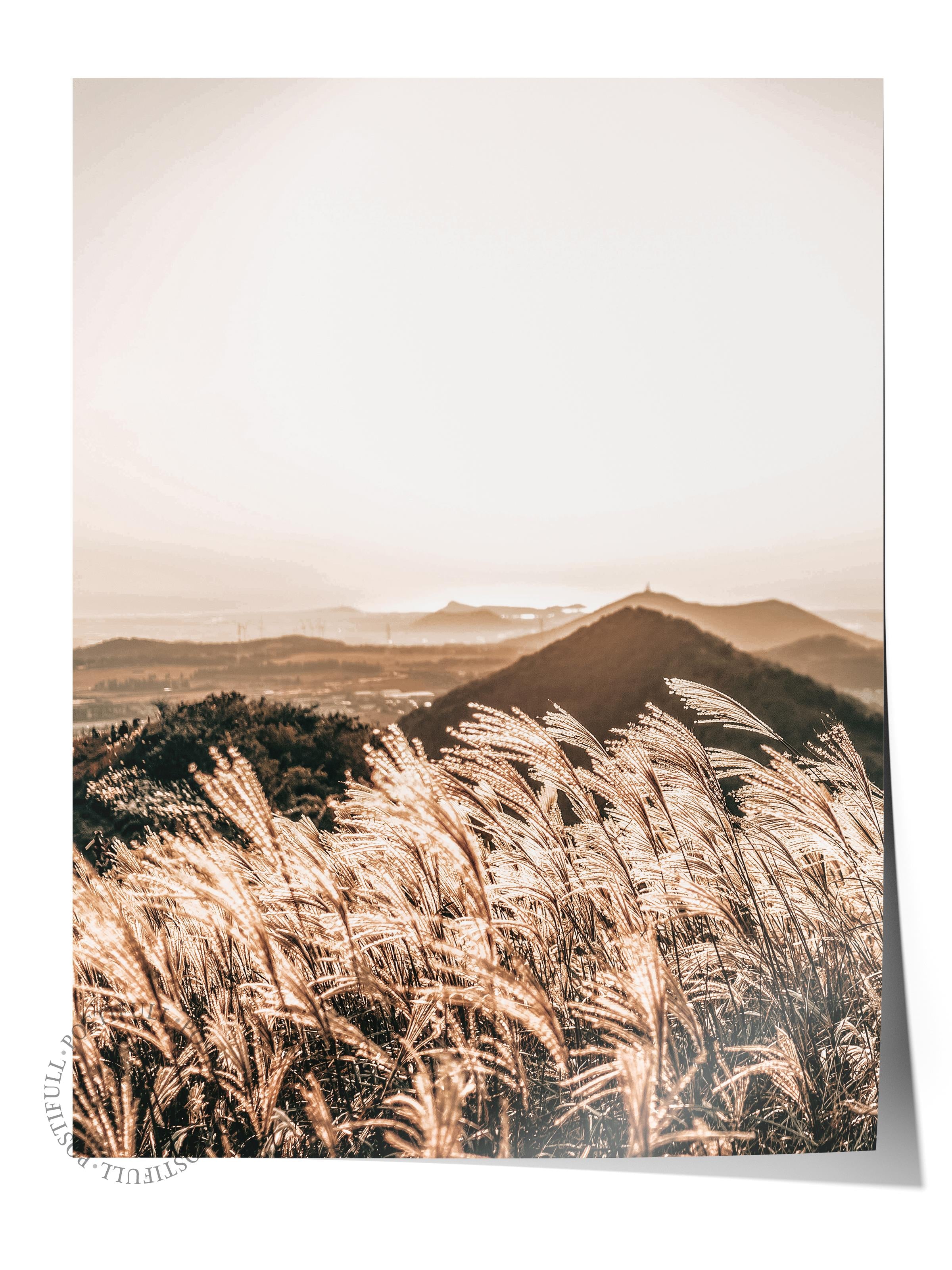 Rustic Çerçevesiz Poster, İskandinav Kahverengi Poster, NO:401 Dağ Manzarası Fotoğraf