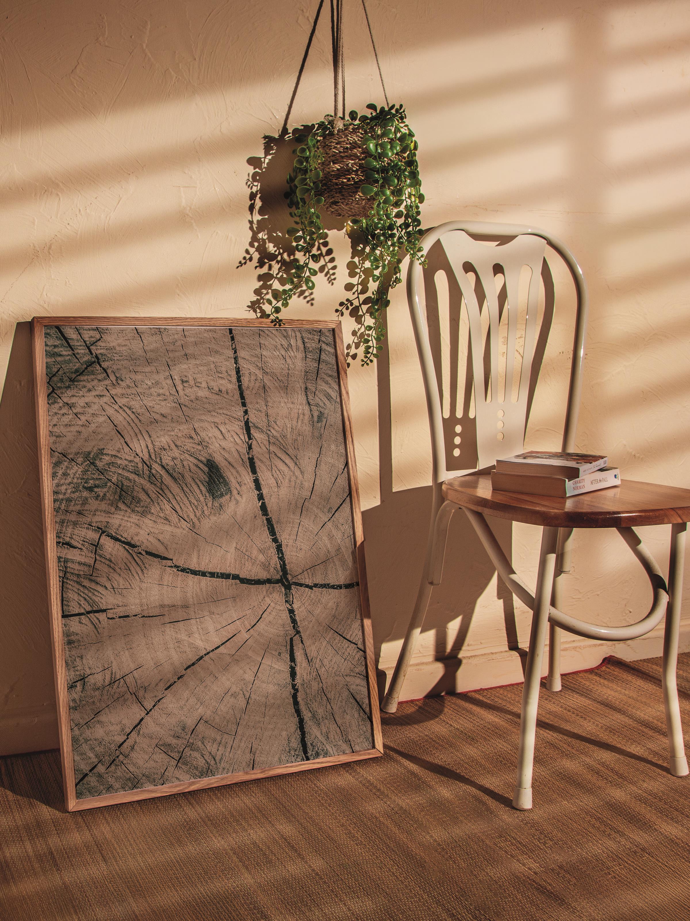 Rustic Çerçevesiz Poster, İskandinav Kahverengi Poster, NO:403 Ağaç Kabuğu Fotoğraf