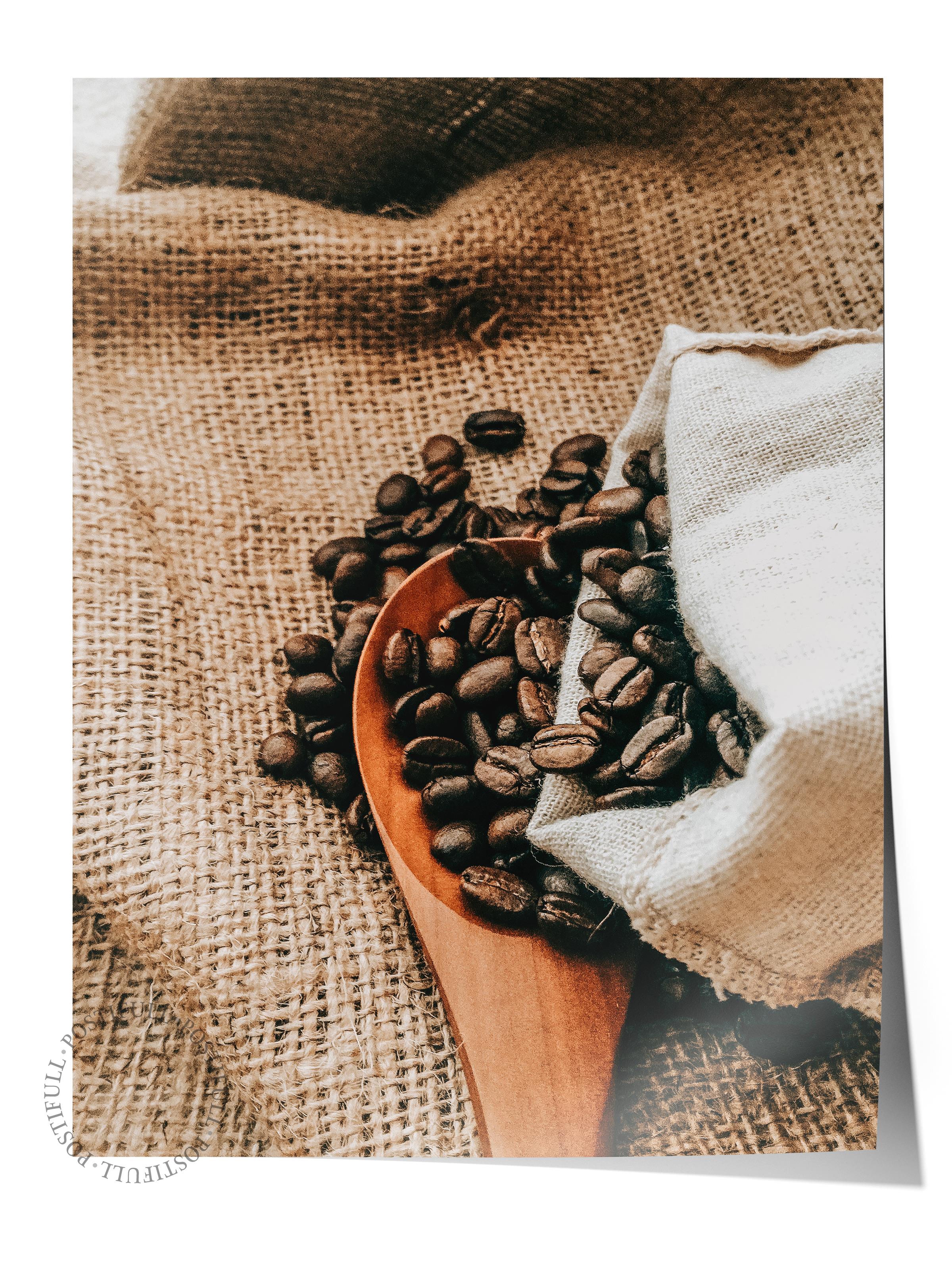 Rustic Çerçevesiz Poster, İskandinav Kahverengi Poster, NO:424 Kahve Çekirdekleri Fotoğraf