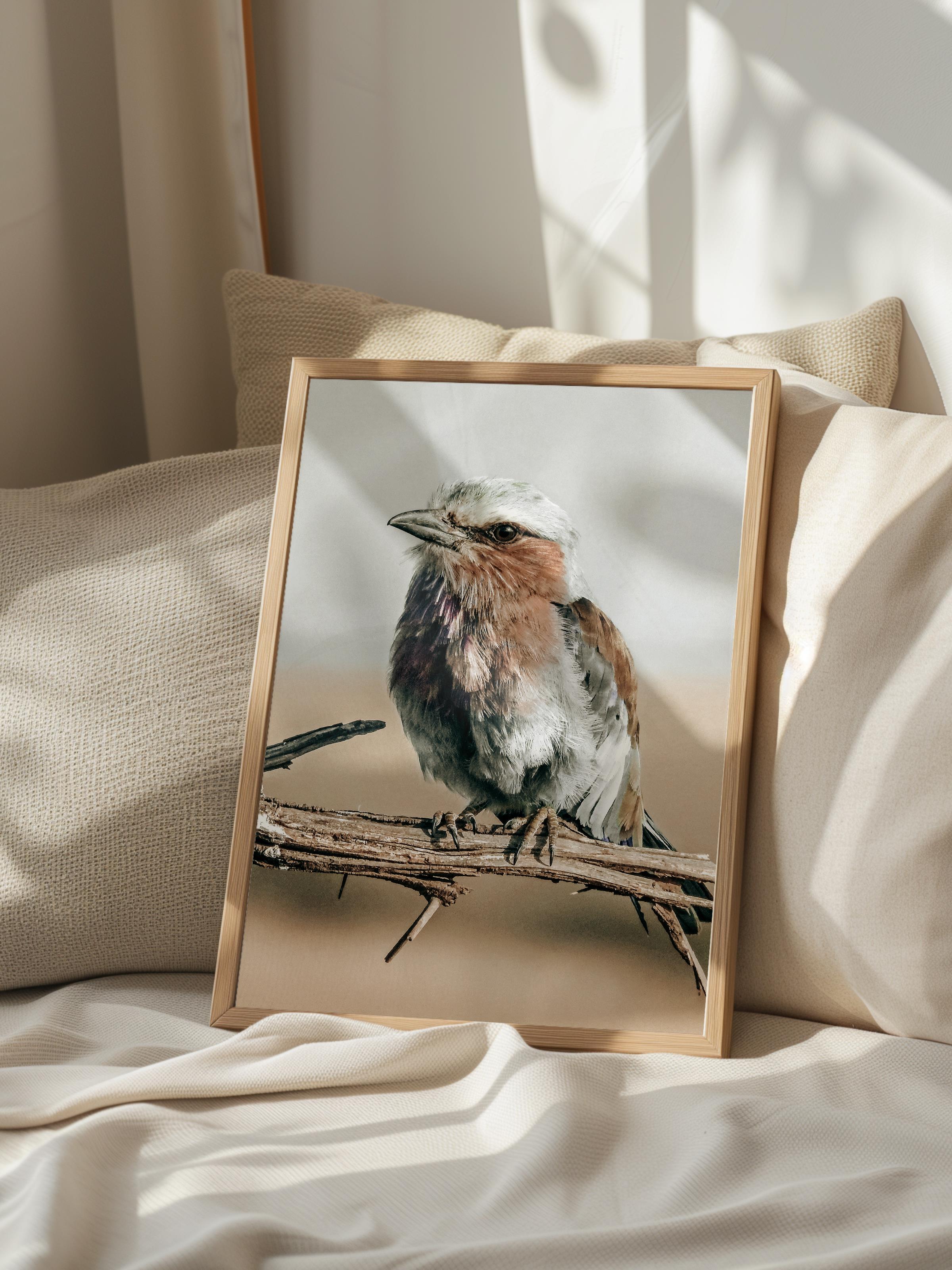 Rustic Çerçevesiz Poster, İskandinav Kahverengi Poster, NO:433 Kuş Fotoğraf
