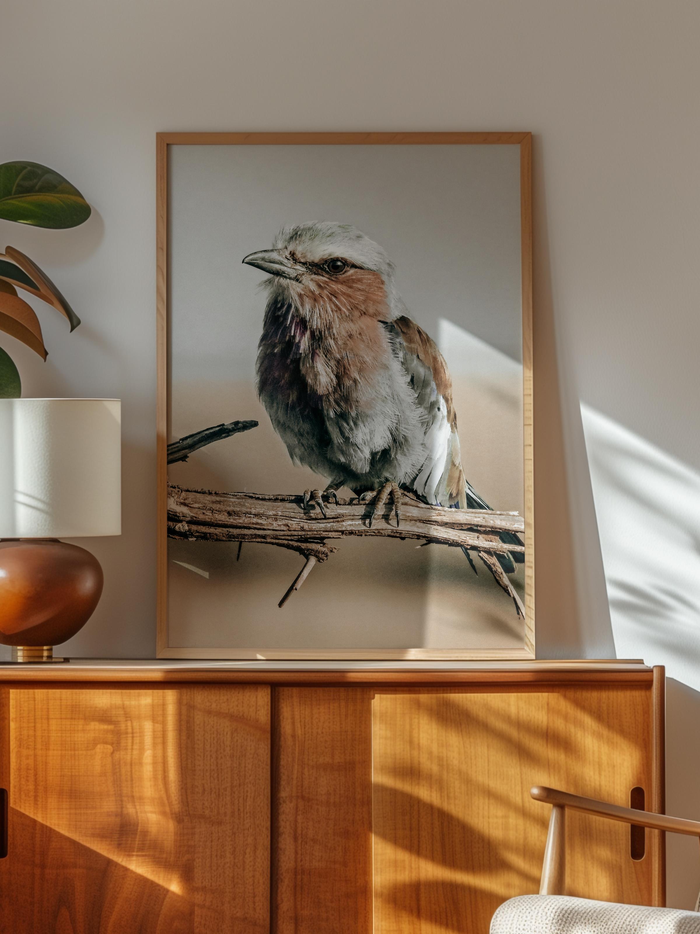 Rustic Çerçevesiz Poster, İskandinav Kahverengi Poster, NO:433 Kuş Fotoğraf