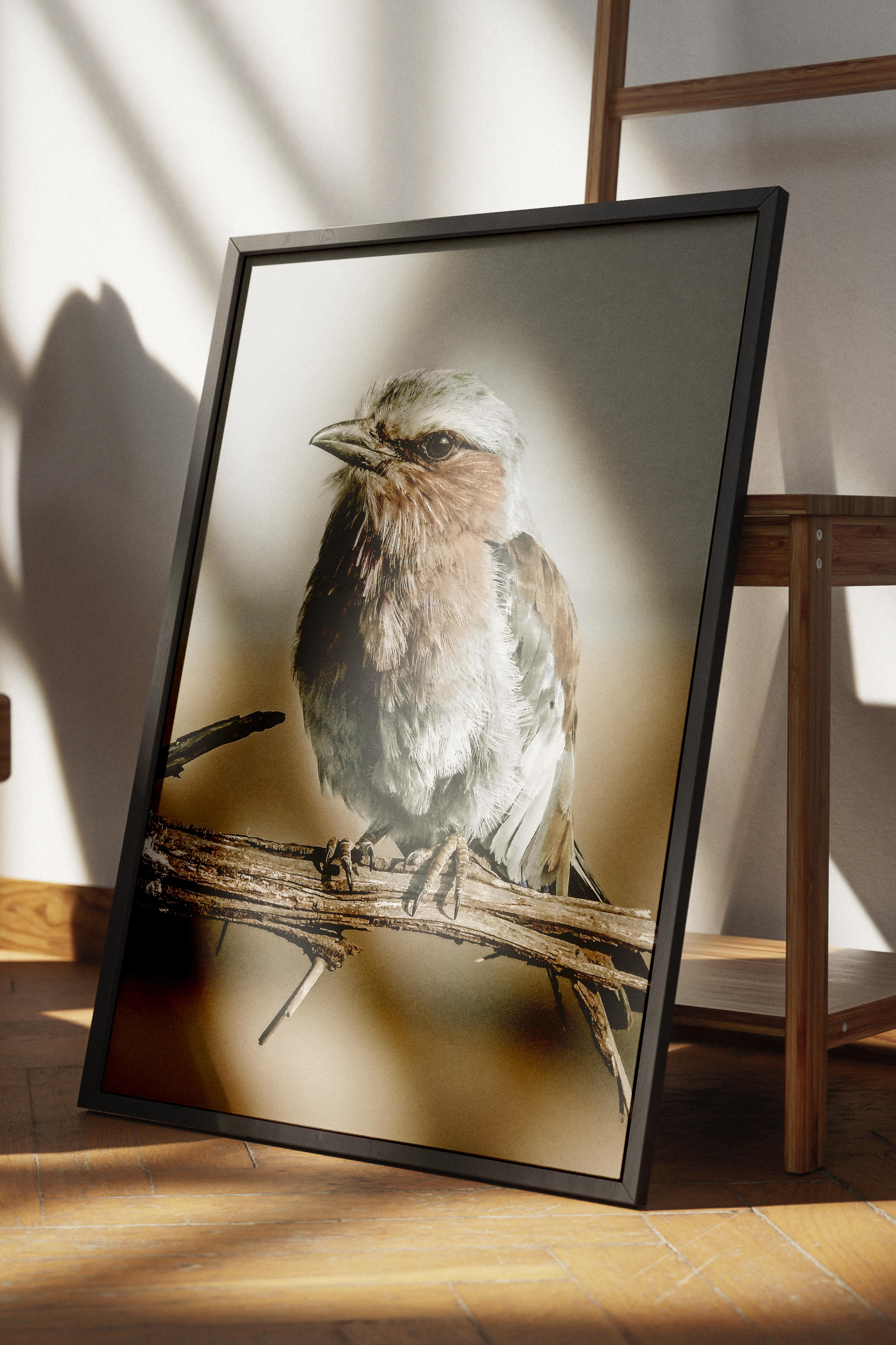 Rustic Çerçevesiz Poster, İskandinav Kahverengi Poster, NO:433 Kuş Fotoğraf