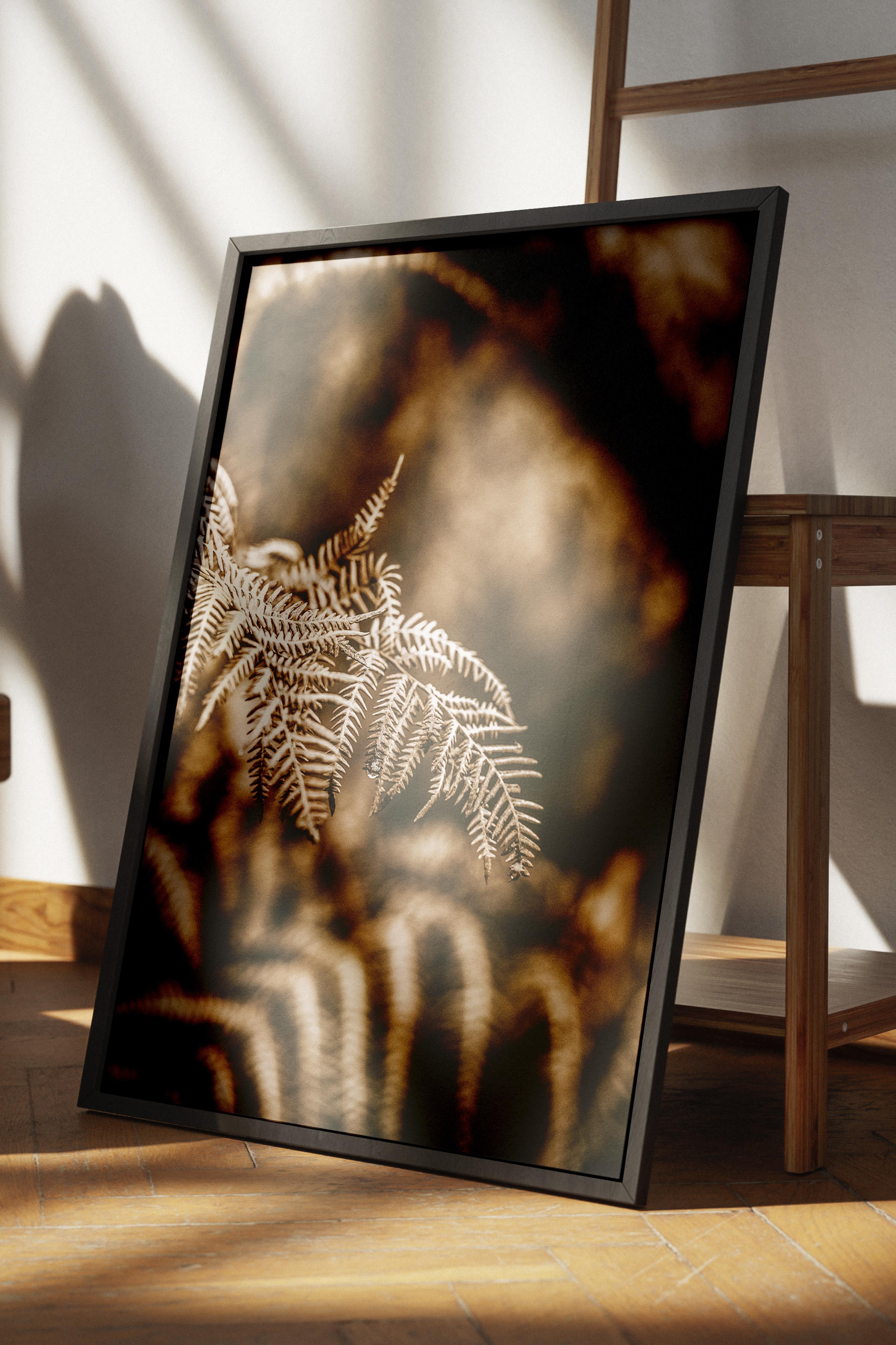 Rustic Çerçevesiz Poster, İskandinav Kahverengi Poster, NO:456 Eğrelti Otu Fotoğraf