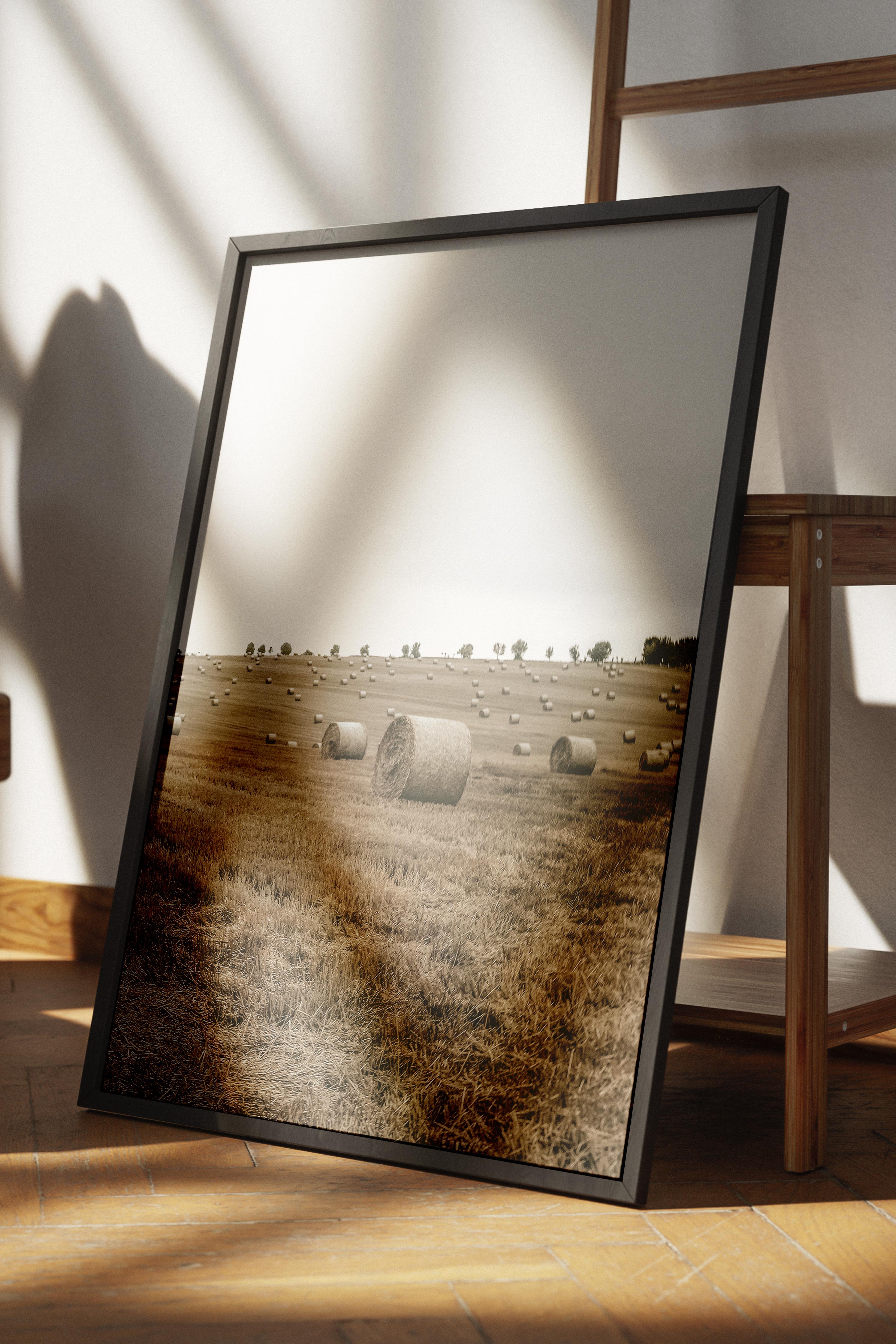 Rustic Çerçevesiz Poster, İskandinav Kahverengi Poster, NO:50 Kır Çiçekleri Fotoğraf, Dikey