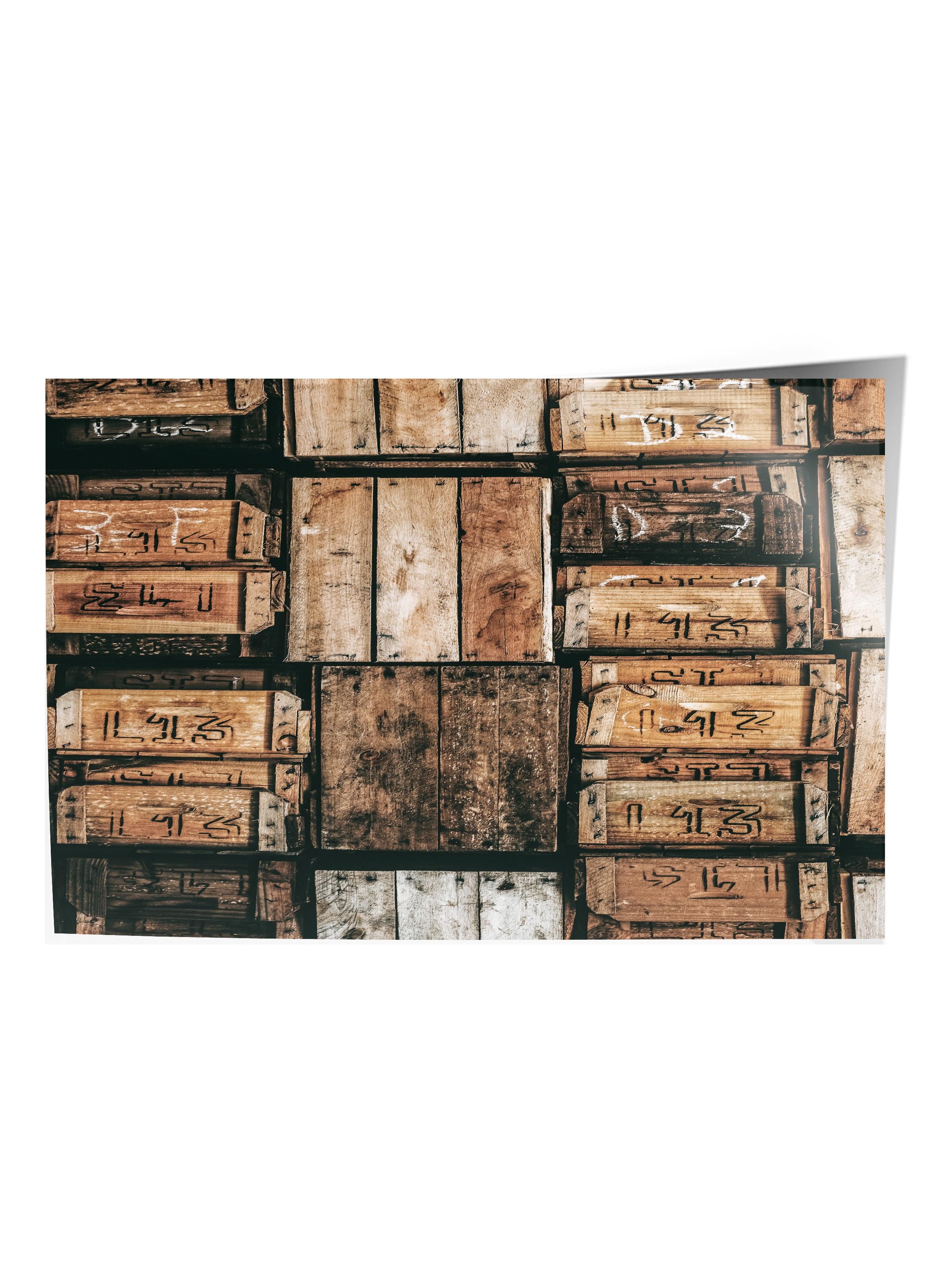 Rustic Çerçevesiz Poster, İskandinav Kahverengi Tablo, NO:503 Kasalar Fotoğraf