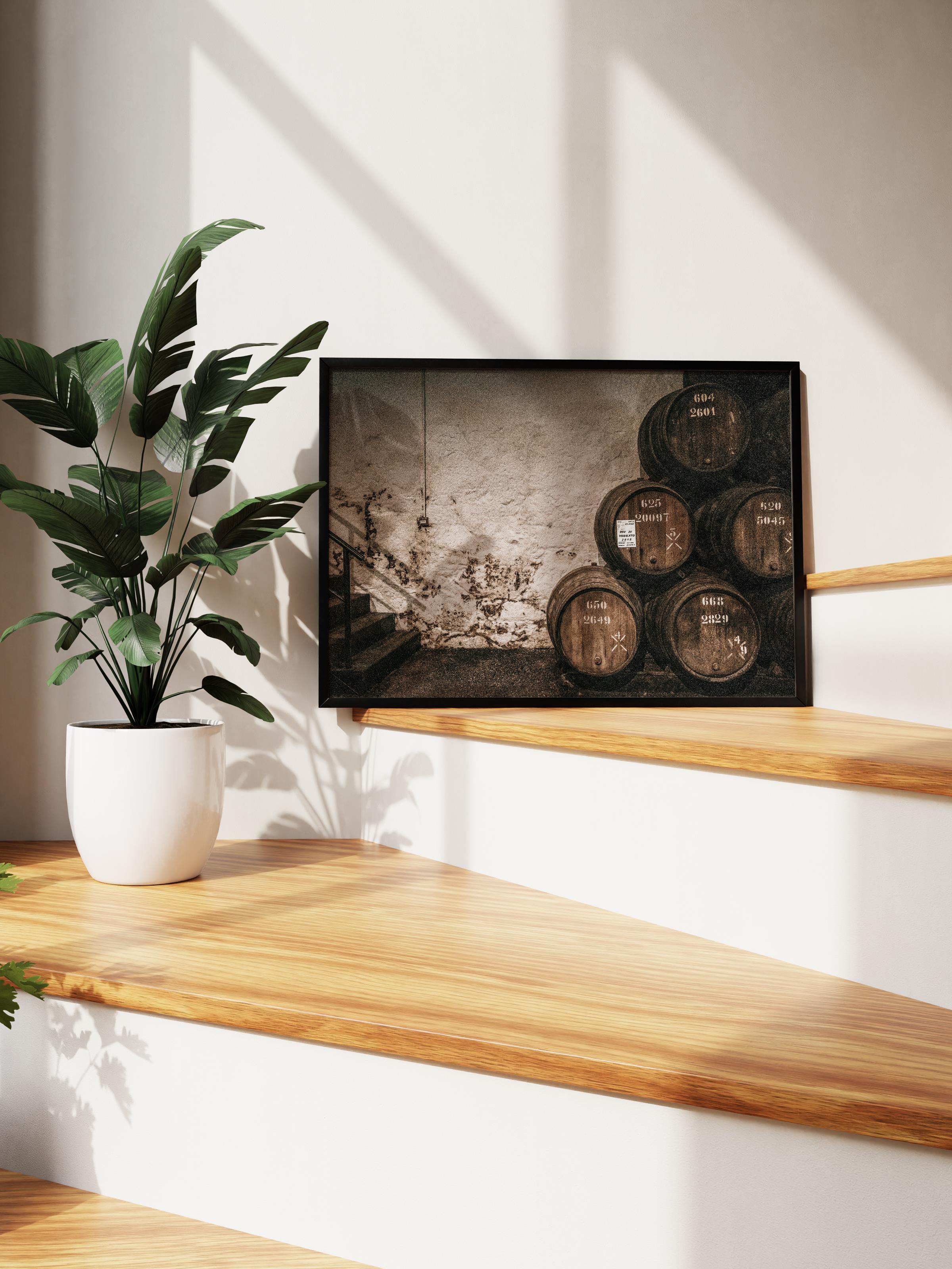 Rustic Çerçevesiz Poster, İskandinav Kahverengi Tablo, NO:504 Fıçı Fotoğraf