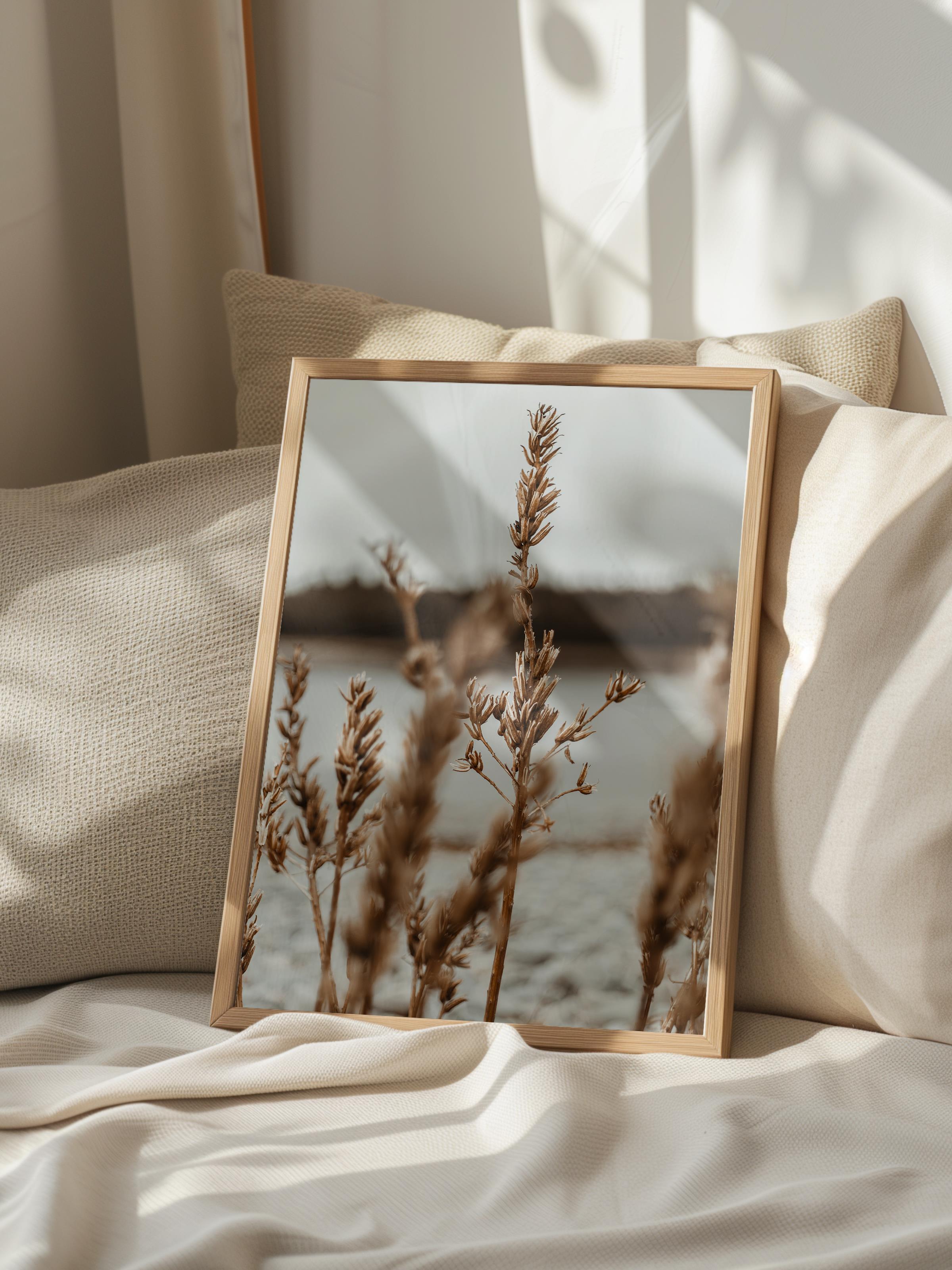 Rustic Çerçevesiz Poster, İskandinav Kahverengi Poster, NO:53 Buğday Tarlası Fotoğraf, Dikey