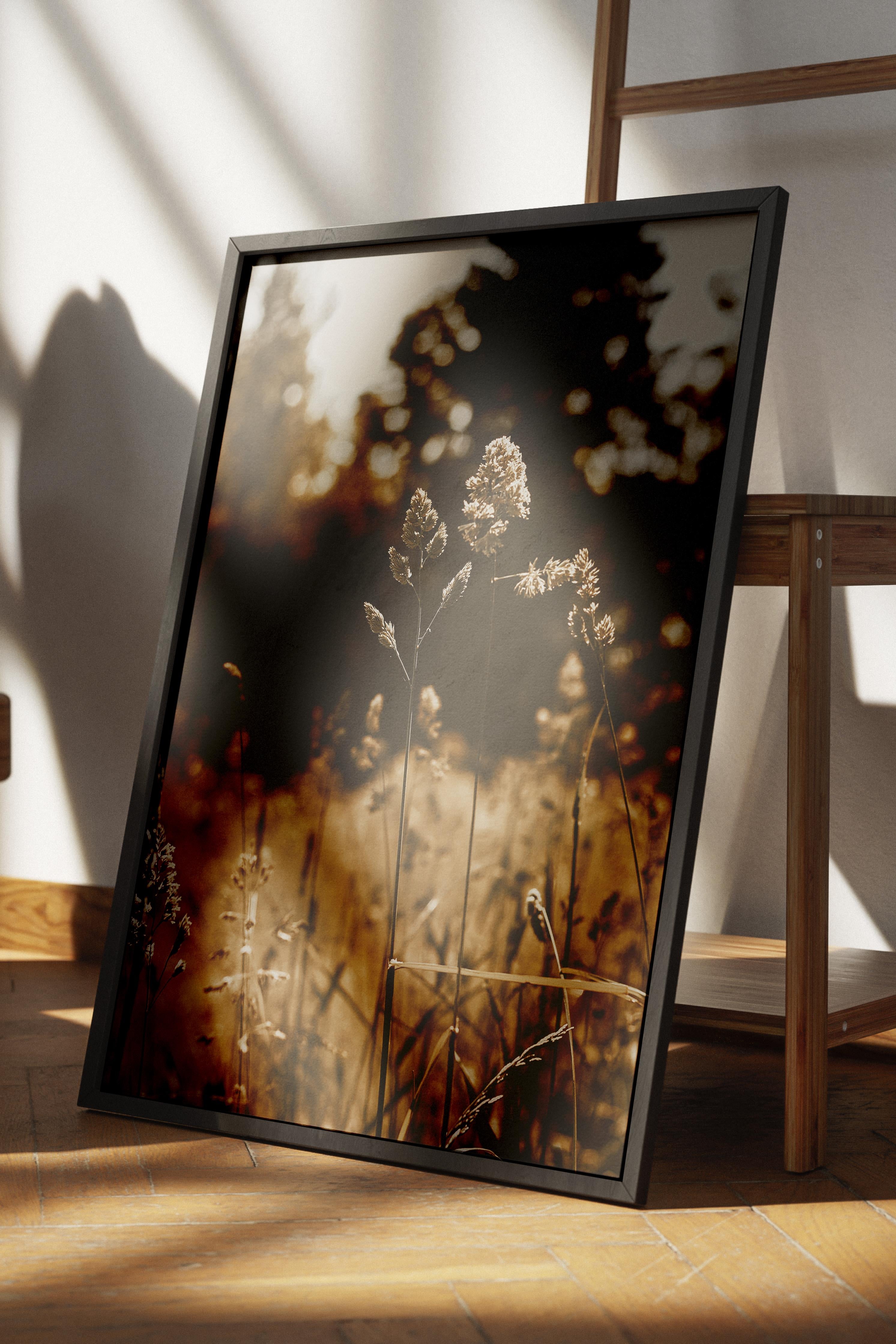 Rustic Çerçevesiz Poster, İskandinav Kahverengi Poster, NO:54 Güz Manzarası Fotoğraf, Dikey