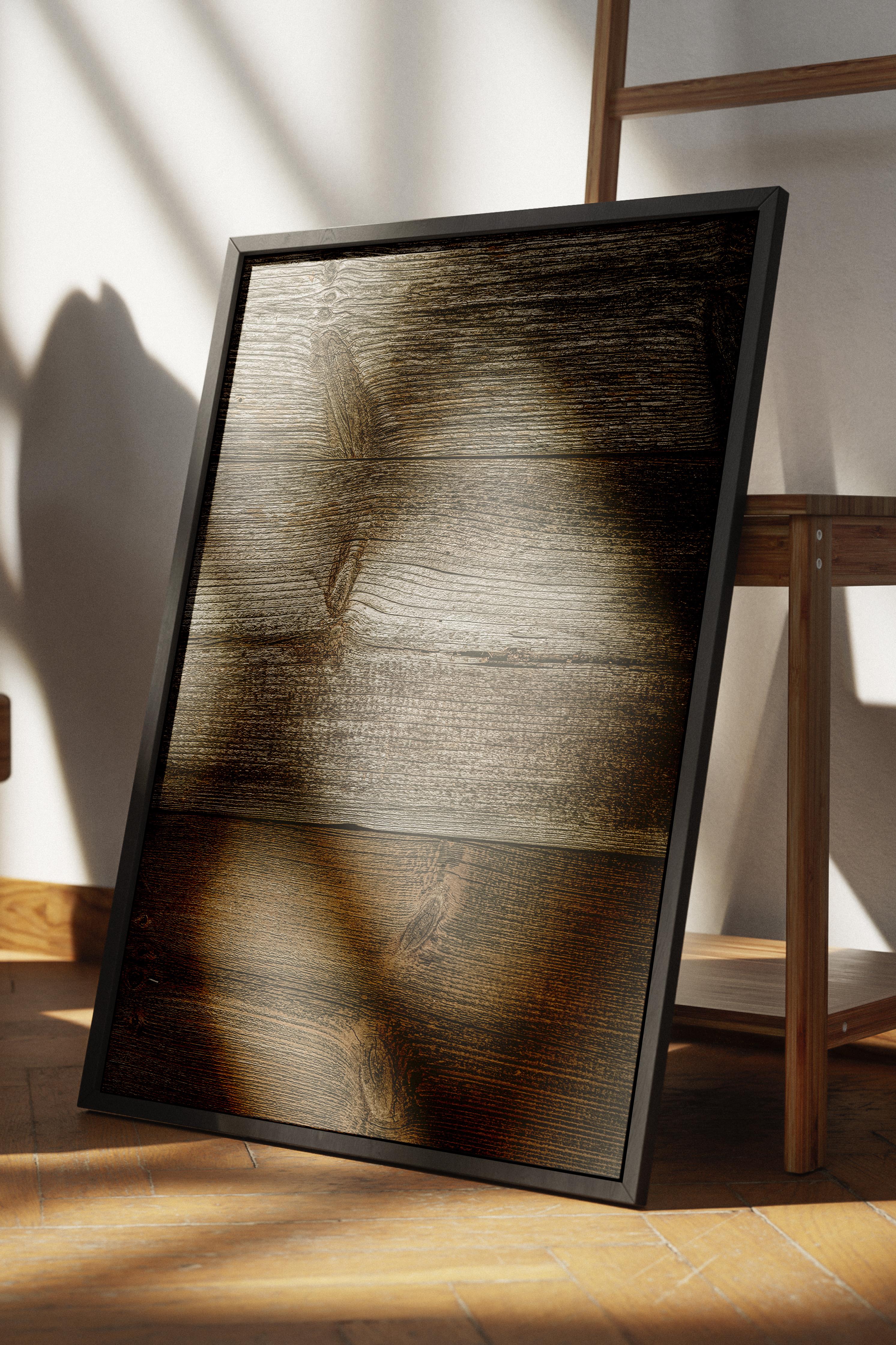 Rustic Çerçevesiz Poster, İskandinav Kahverengi Poster, NO:67 Ahşap Doku Fotoğraf, Dikey