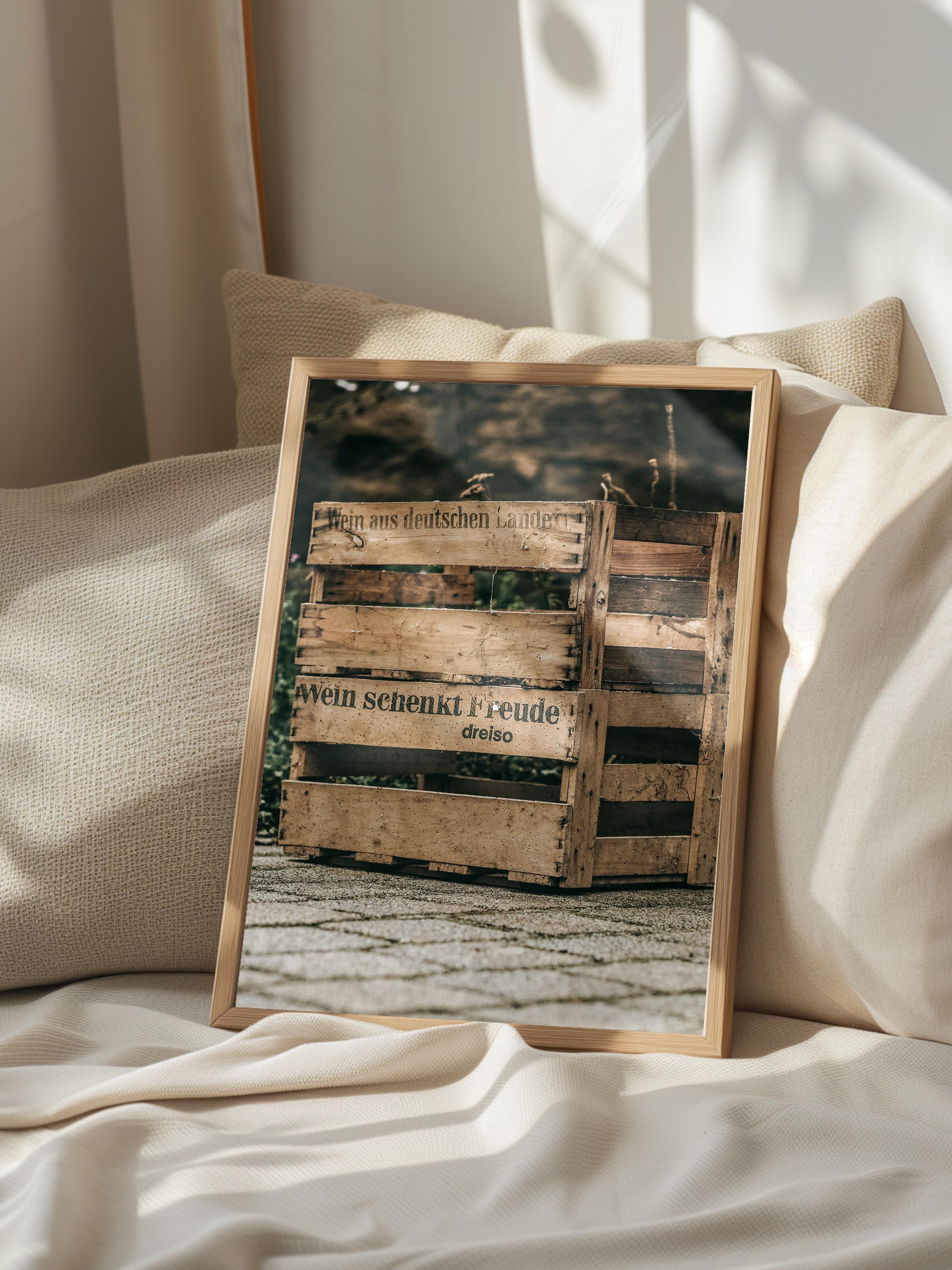 Rustic Çerçevesiz Poster, İskandinav Kahverengi Poster, NO:76 Ahşap Sandıklar Fotoğraf, Dikey