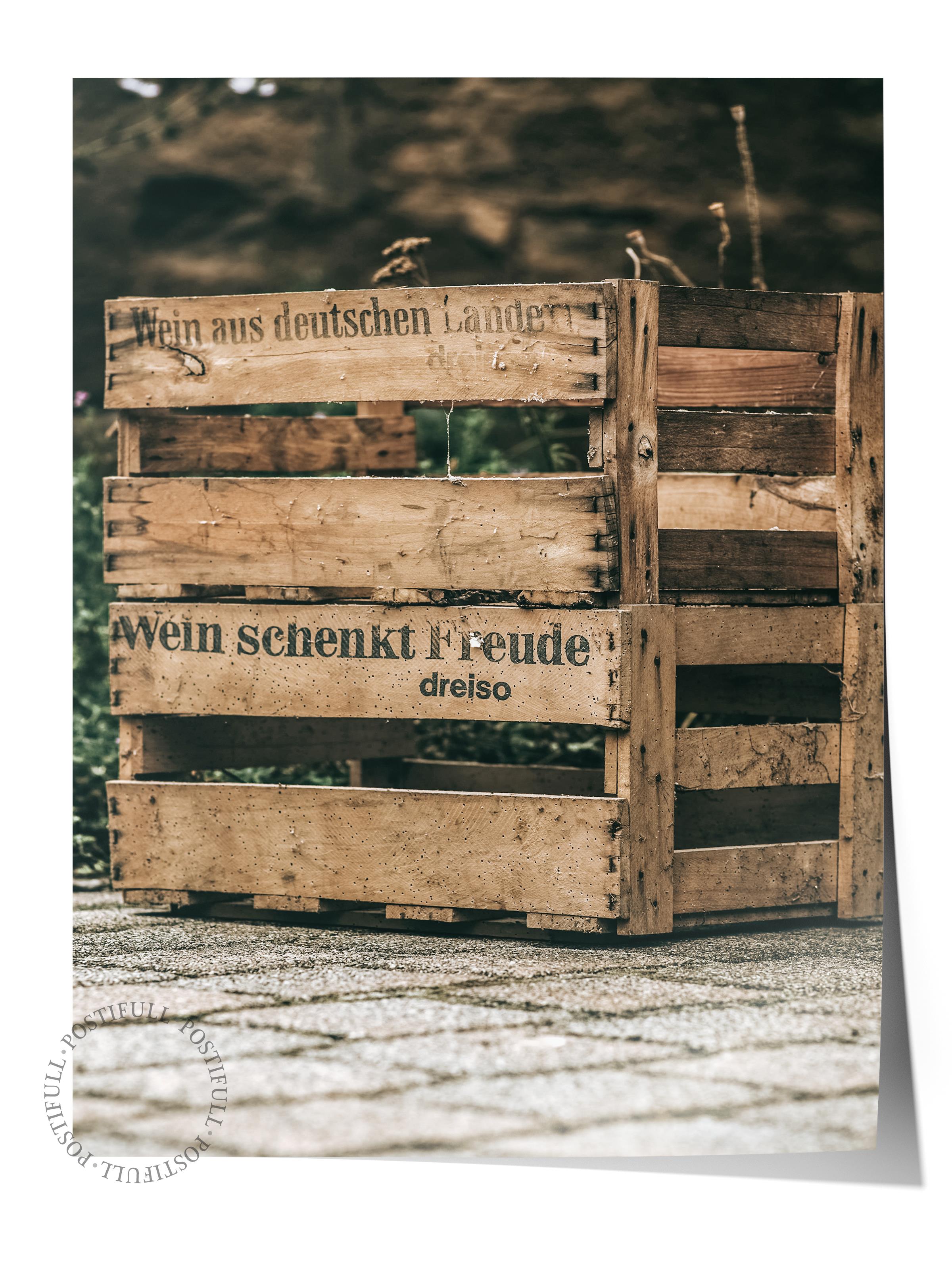 Rustic Çerçevesiz Poster, İskandinav Kahverengi Poster, NO:76 Ahşap Sandıklar Fotoğraf, Dikey