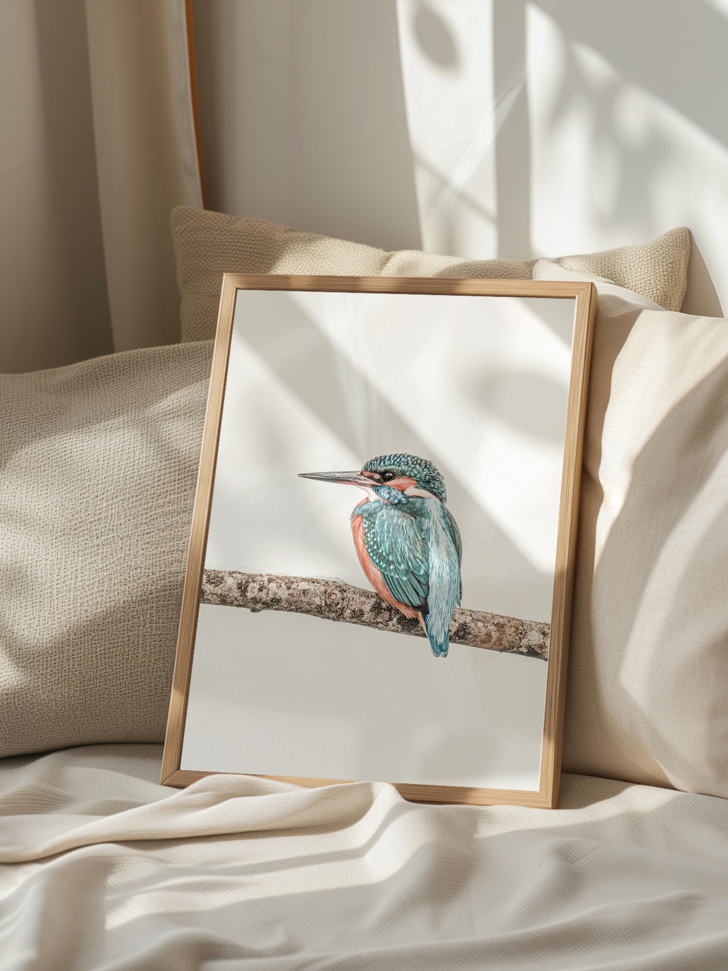 Rustic Çerçevesiz Poster, İskandinav Mavi Poster, NO:278 Kuş Fotoğraf, Dikey