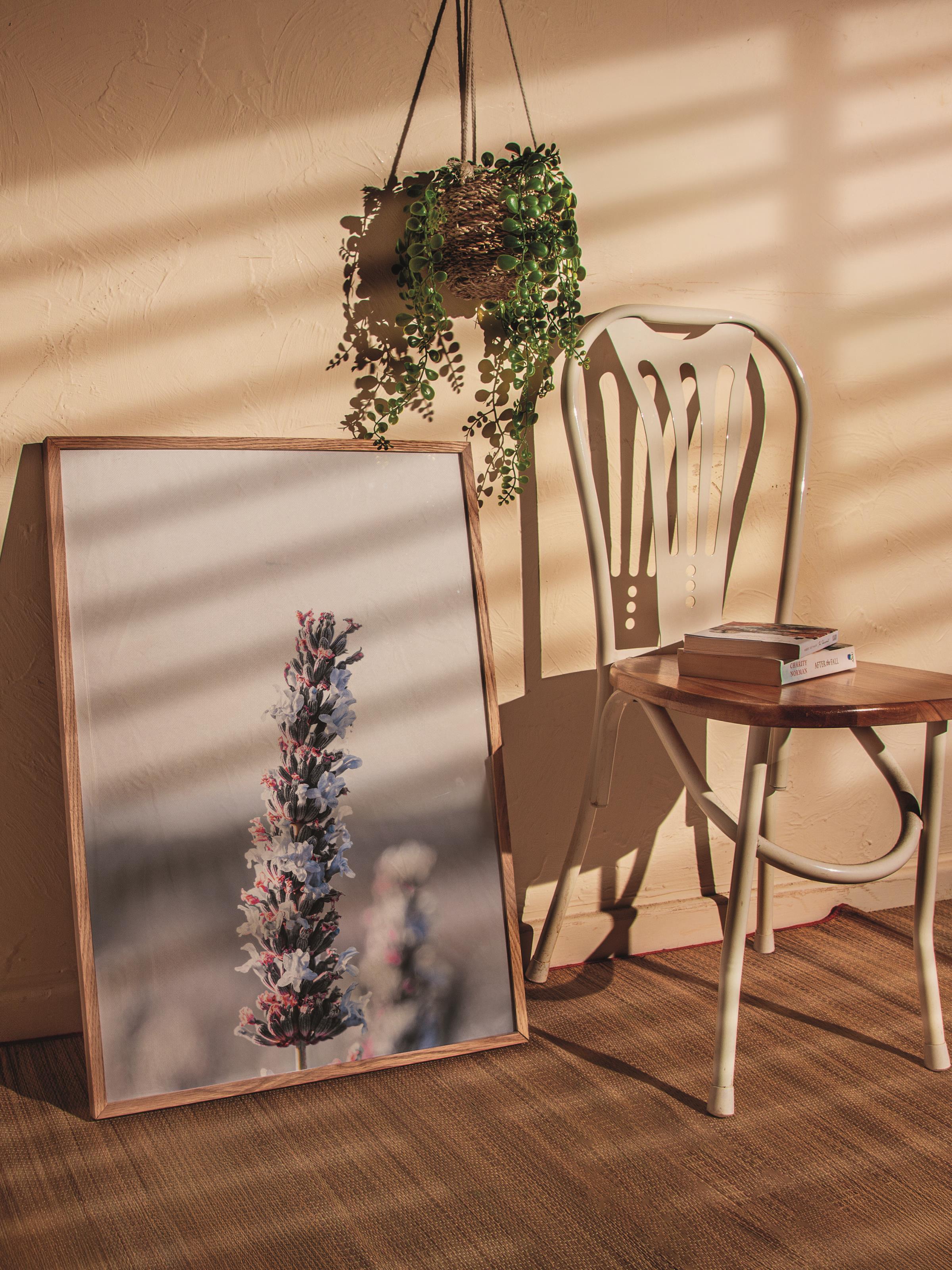 Rustic Çerçevesiz Poster, İskandinav Mor Poster, NO:314 Lavanta Fotoğraf, Dikey