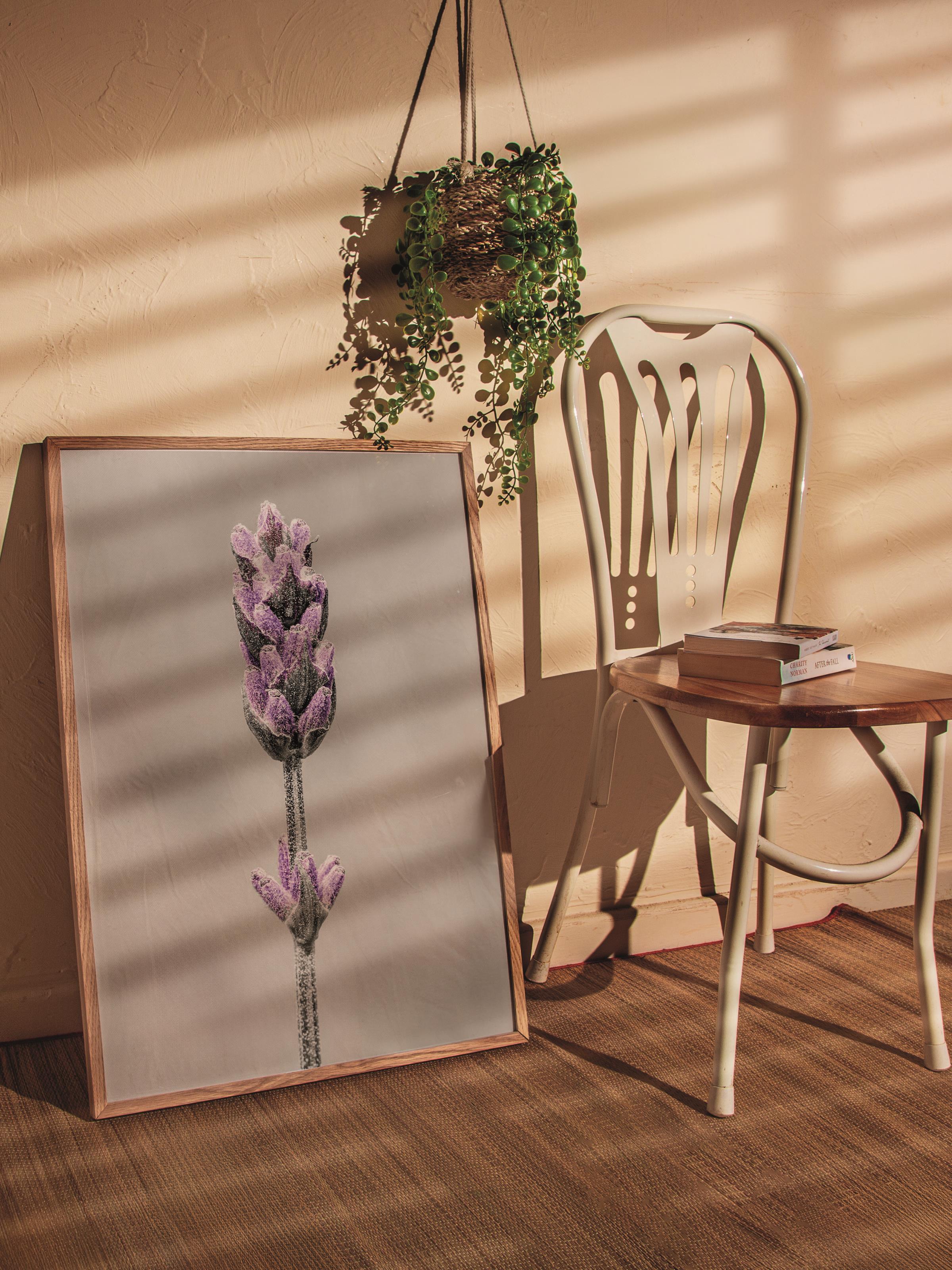 Rustic Çerçevesiz Poster, İskandinav Mor Poster, NO:331 Lavanta Fotoğraf, Dikey