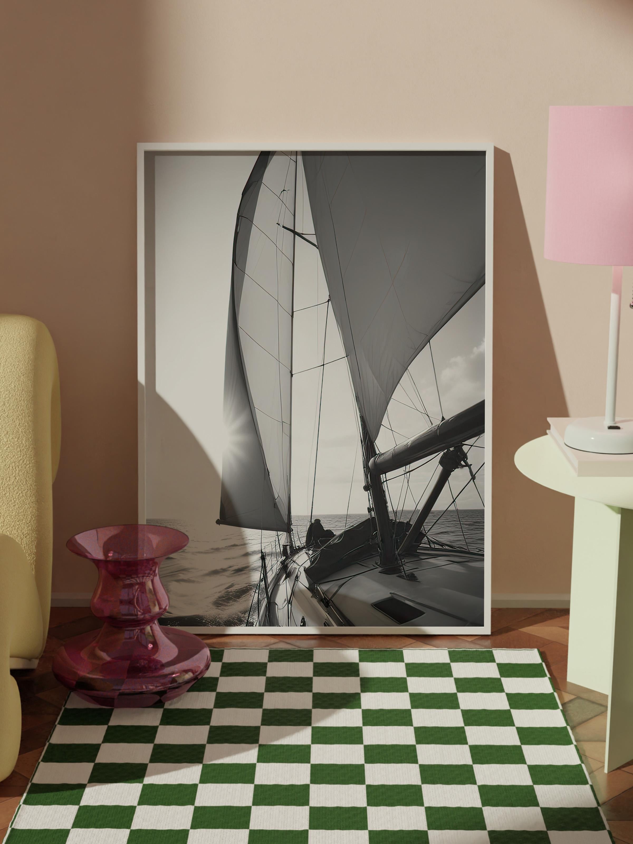 Sailing into the Sunset Beyaz Çerçeveli Tablo, Duvar Tablosu Comfort Serisi NO:108384