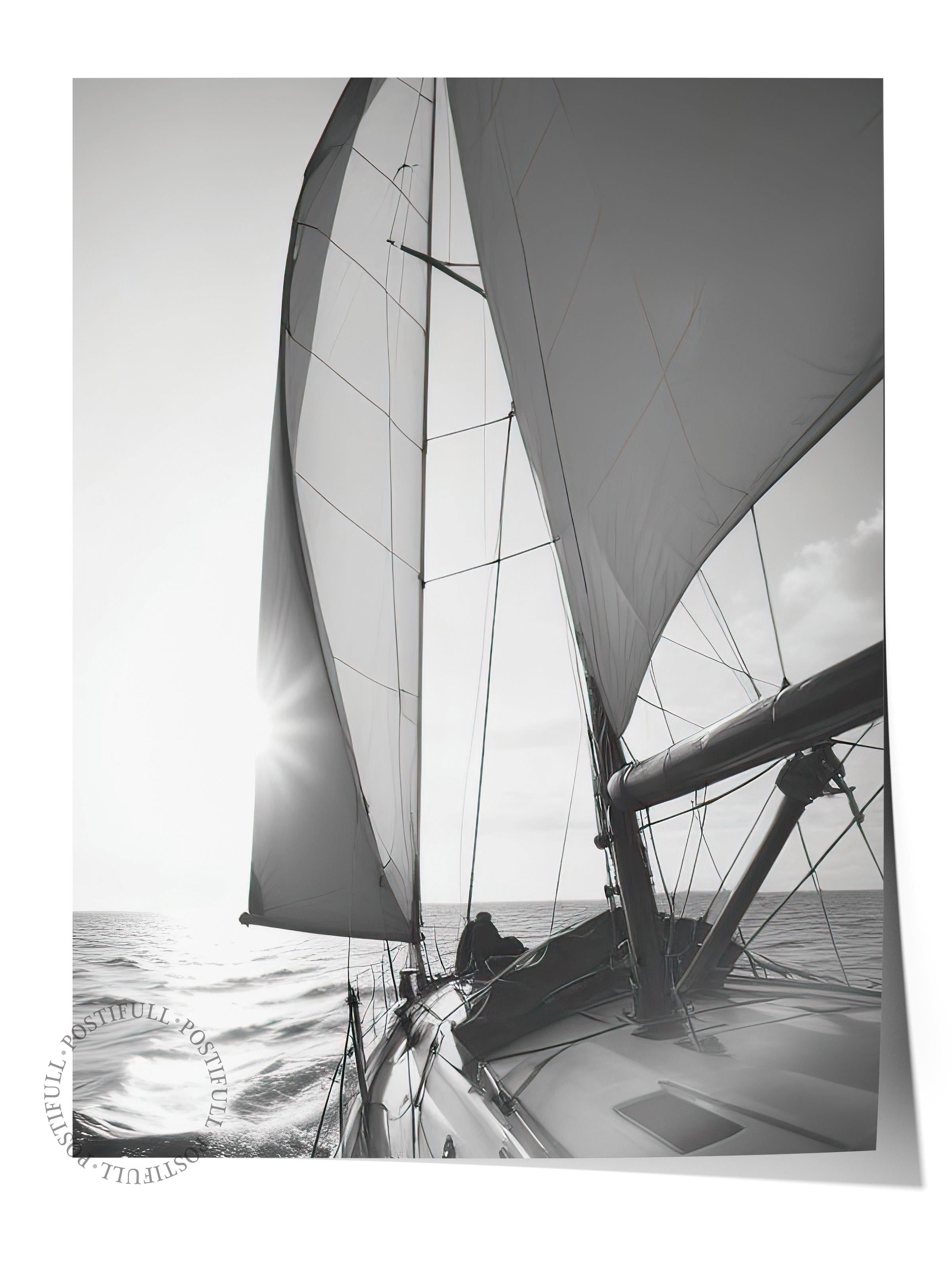 Sailing into the Sunset Poster, Dikey Duvar Tablosu Comfort Serisi NO:108384