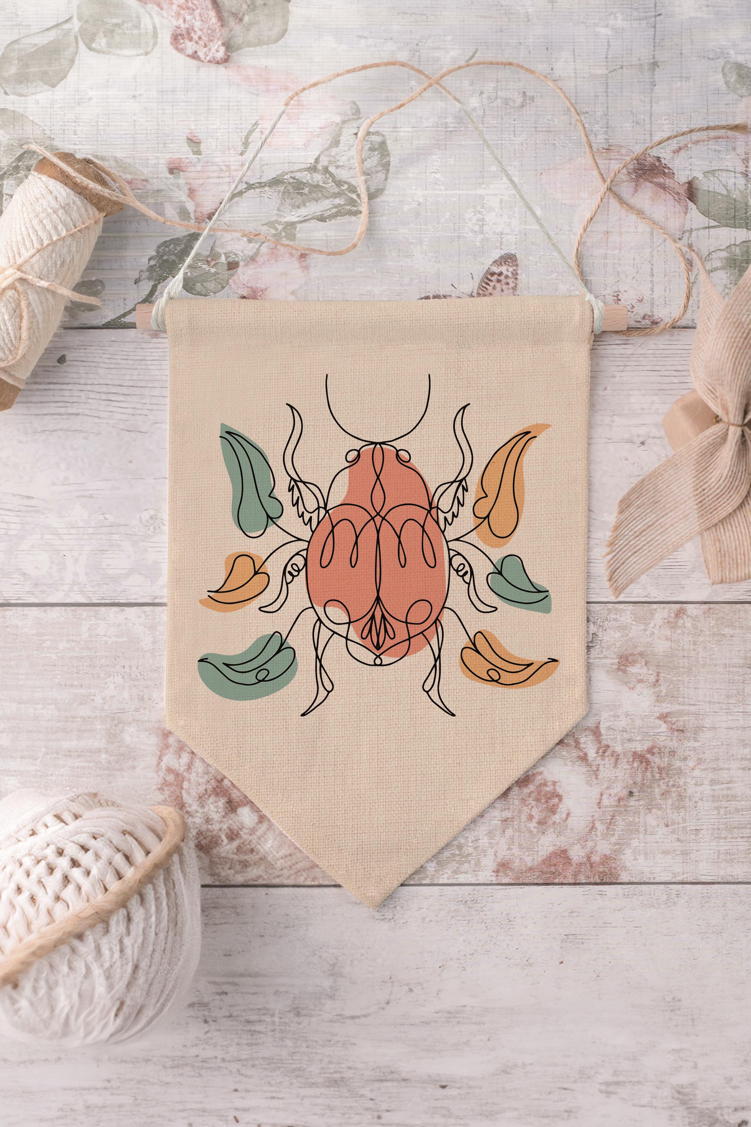 Salon Duvar Dekoru, Pinterest Oda Dekoru, Boho Kanvas Flama Askılı Duvar Örtüsü Ve Süsü NO:496