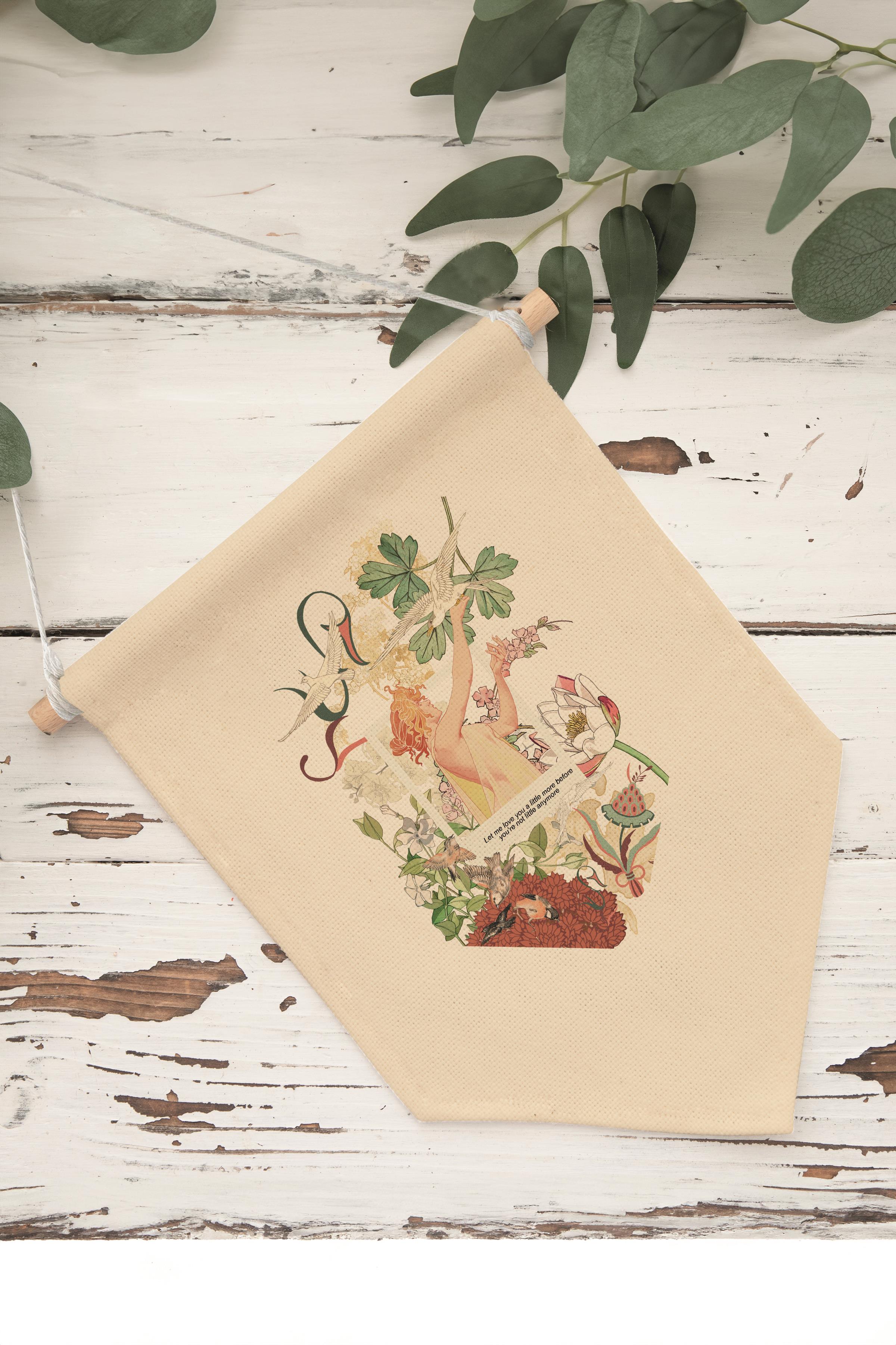 Salon Duvar Dekoru, Pinterest Oda Dekoru, Sanat Serisi, Kanvas Flama Askılı Duvar Örtüsü NO:436