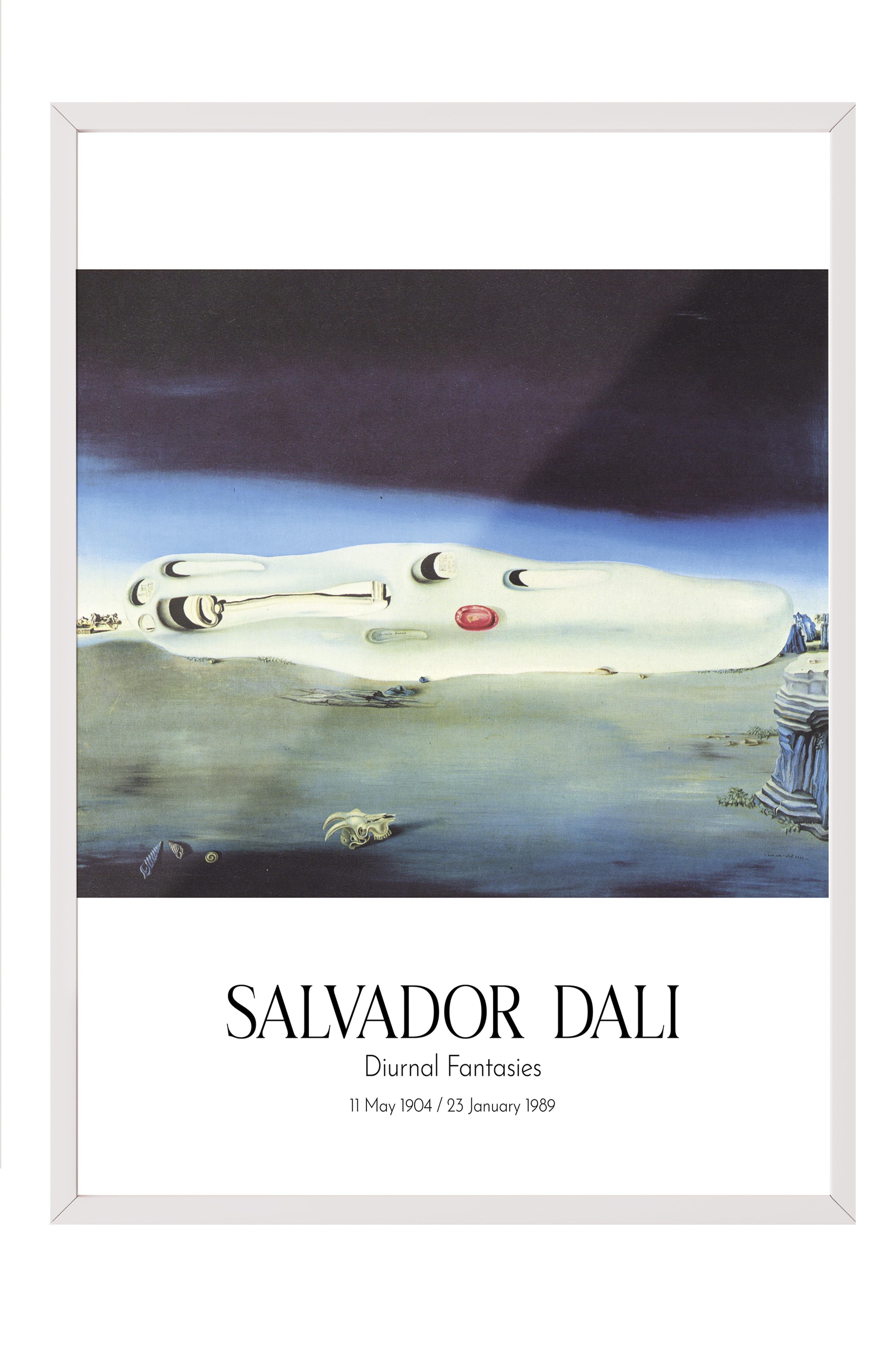 Salvador Dali - Diurnal Fantasies, Beyaz Çerçeveli Tablo, Sanat Serisi NO:112502
