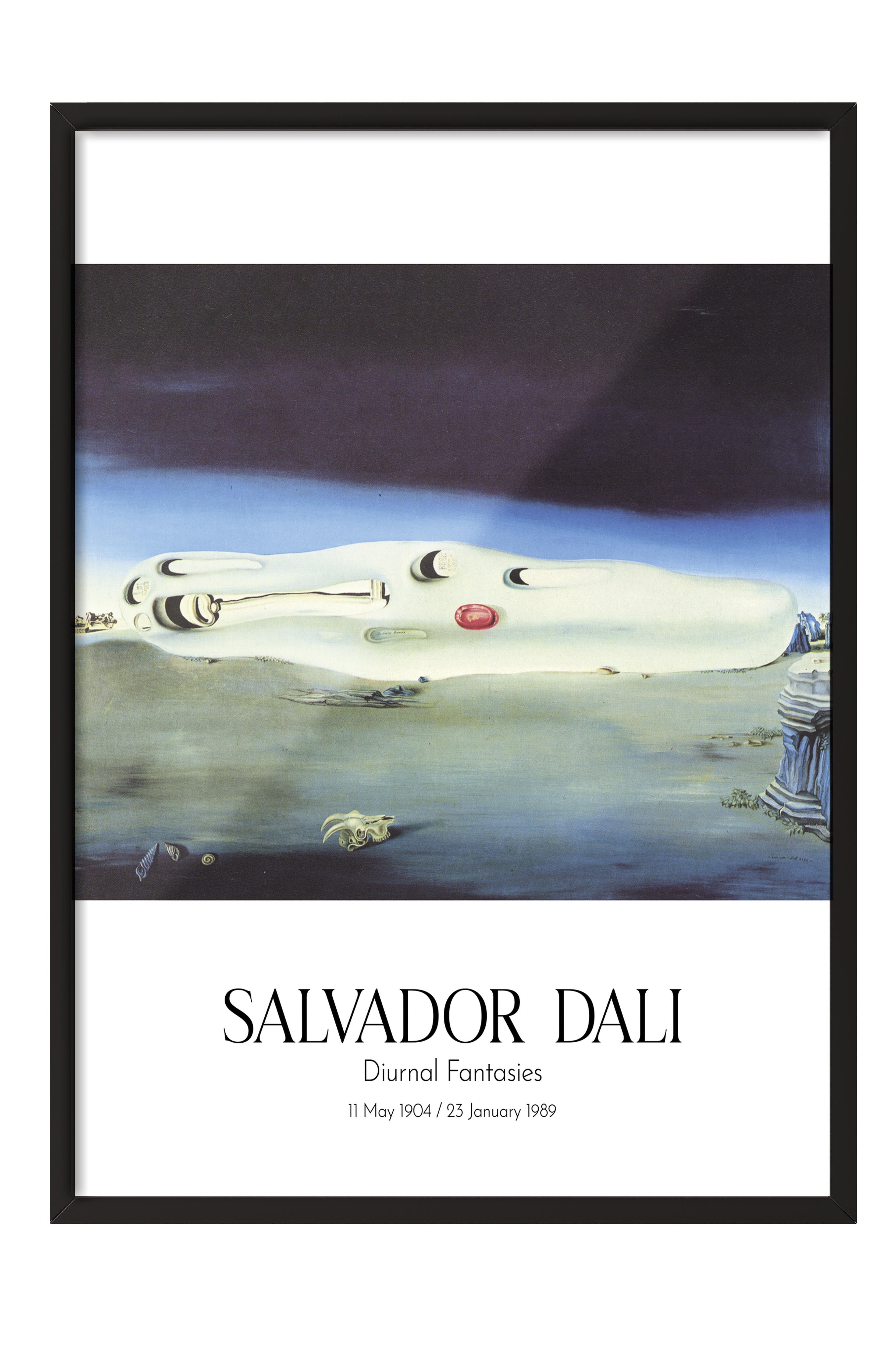 Salvador Dali - Diurnal Fantasies, Siyah Çerçeveli Tablo, Sanat Serisi NO:112502