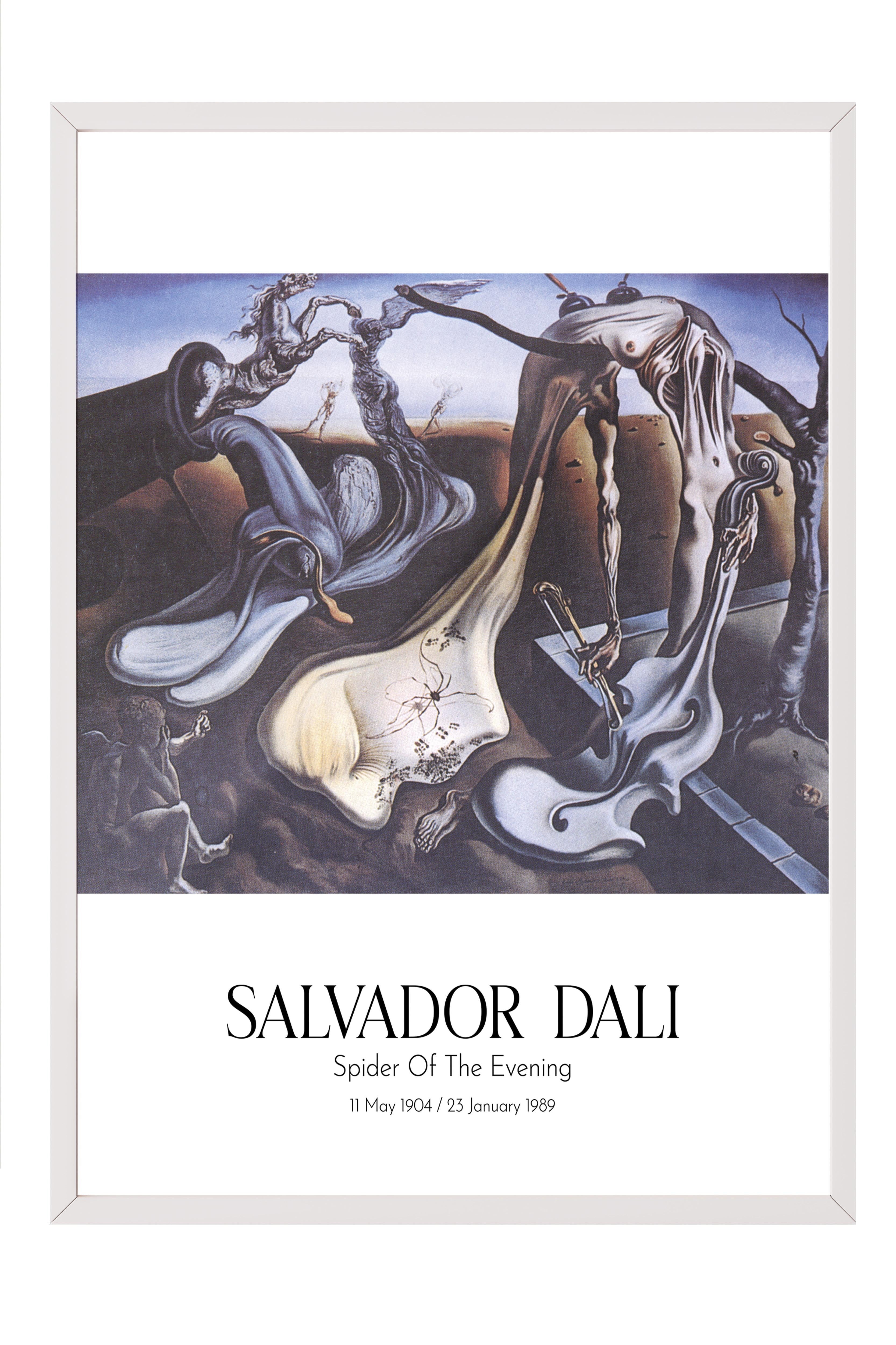 Salvador Dali - Spider Of The Evening, Beyaz Çerçeveli Tablo, Sanat Serisi NO:112501
