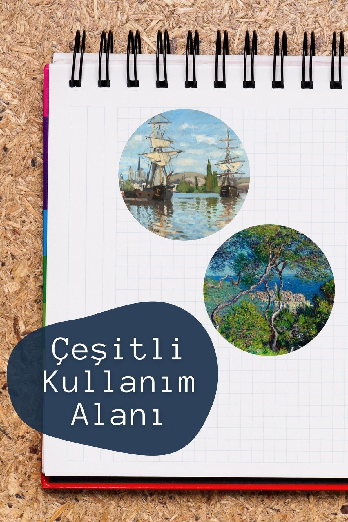 Sanat Temalı Sticker Seti - 12 Adet Etiket Seti- Telefon, Tablet, Defter Laptop Uyumlu Etiket