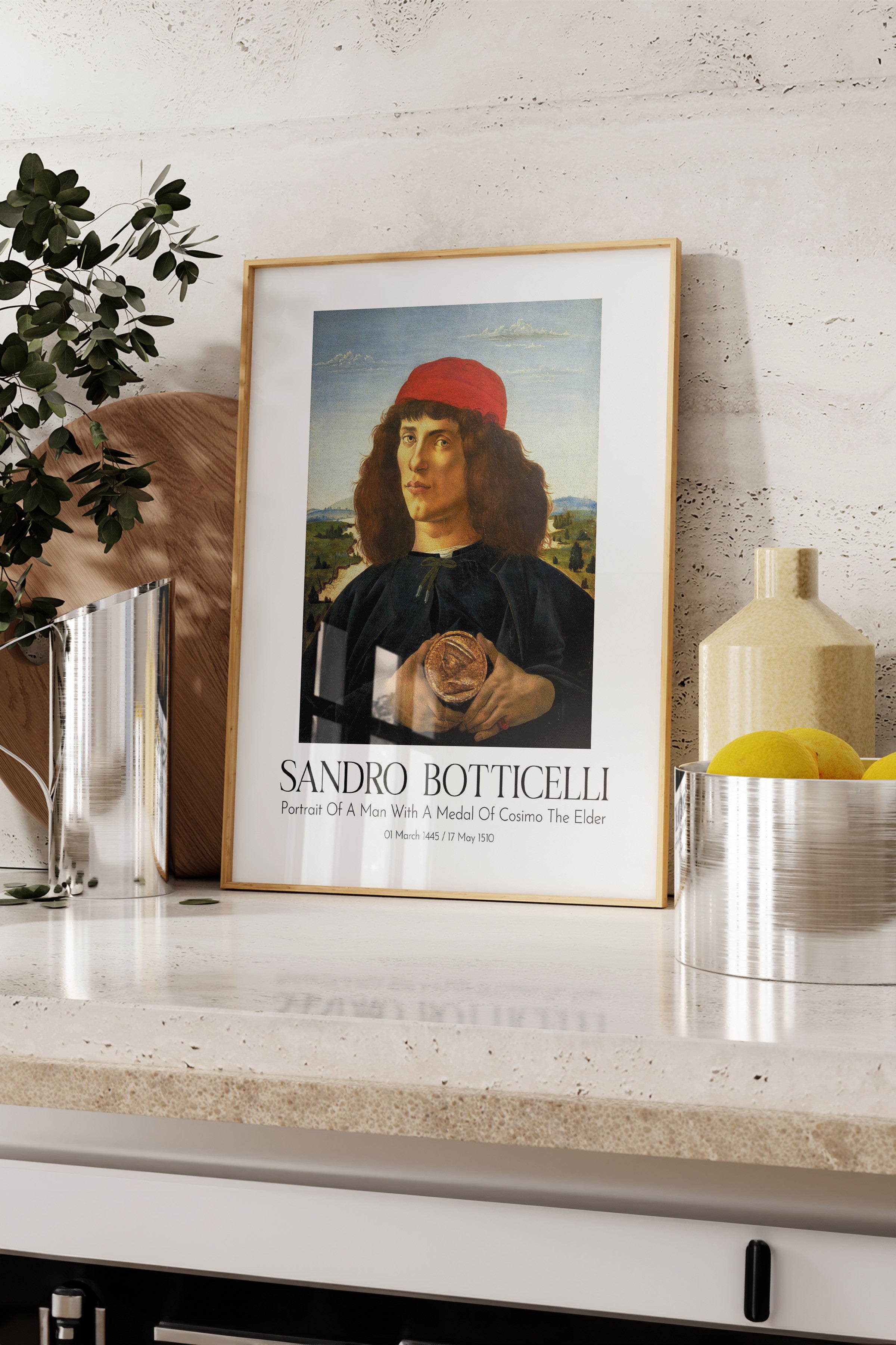 Sandro Botticelli, Ahşap Çerçeveli Tablo, Sanat Serisi NO:110757